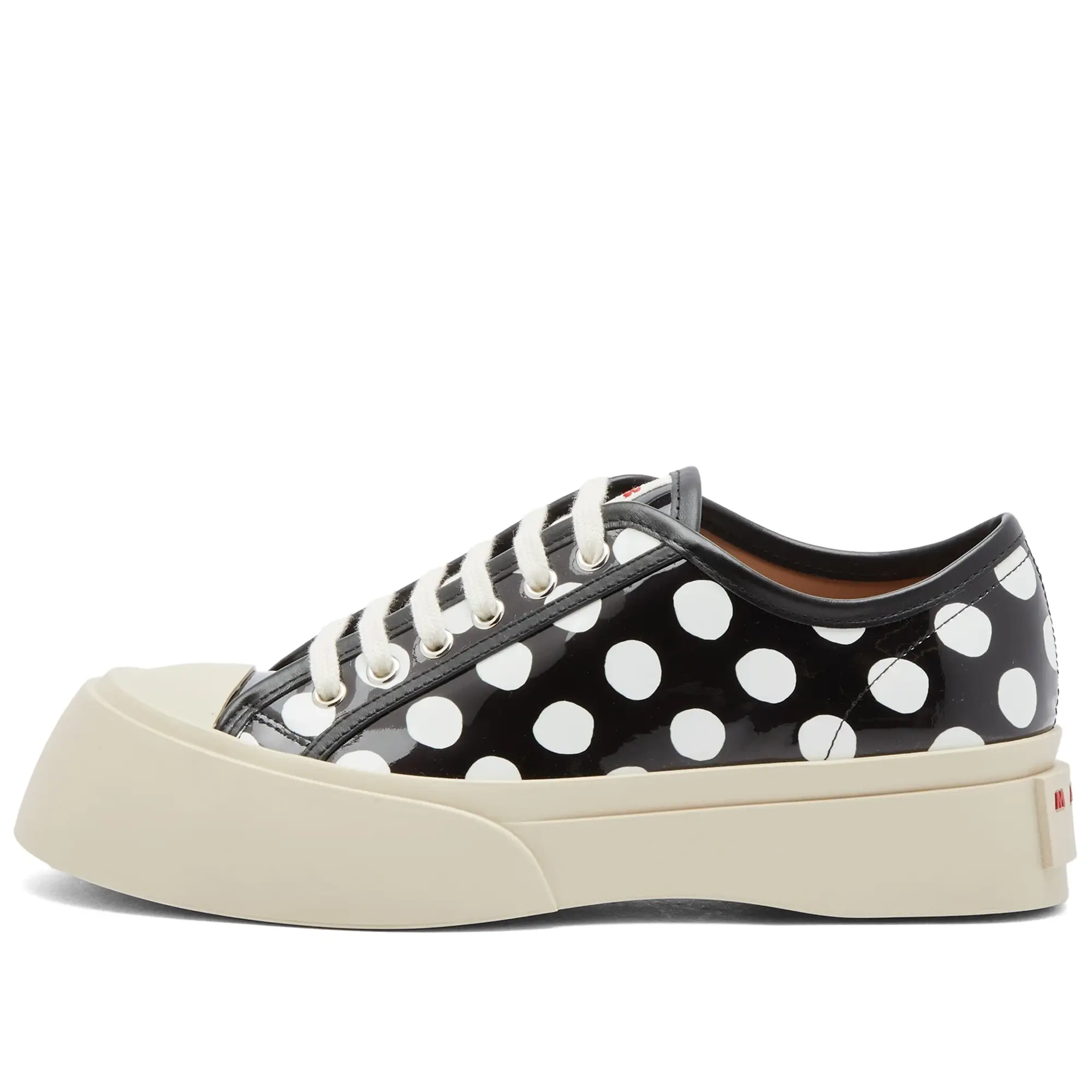 ■MARNI■ Pau Lace Up Sneakers Lily White Black SNZU009503P2 Marni Women's Pablo Lace-Up Sneaker Black/Lily White
