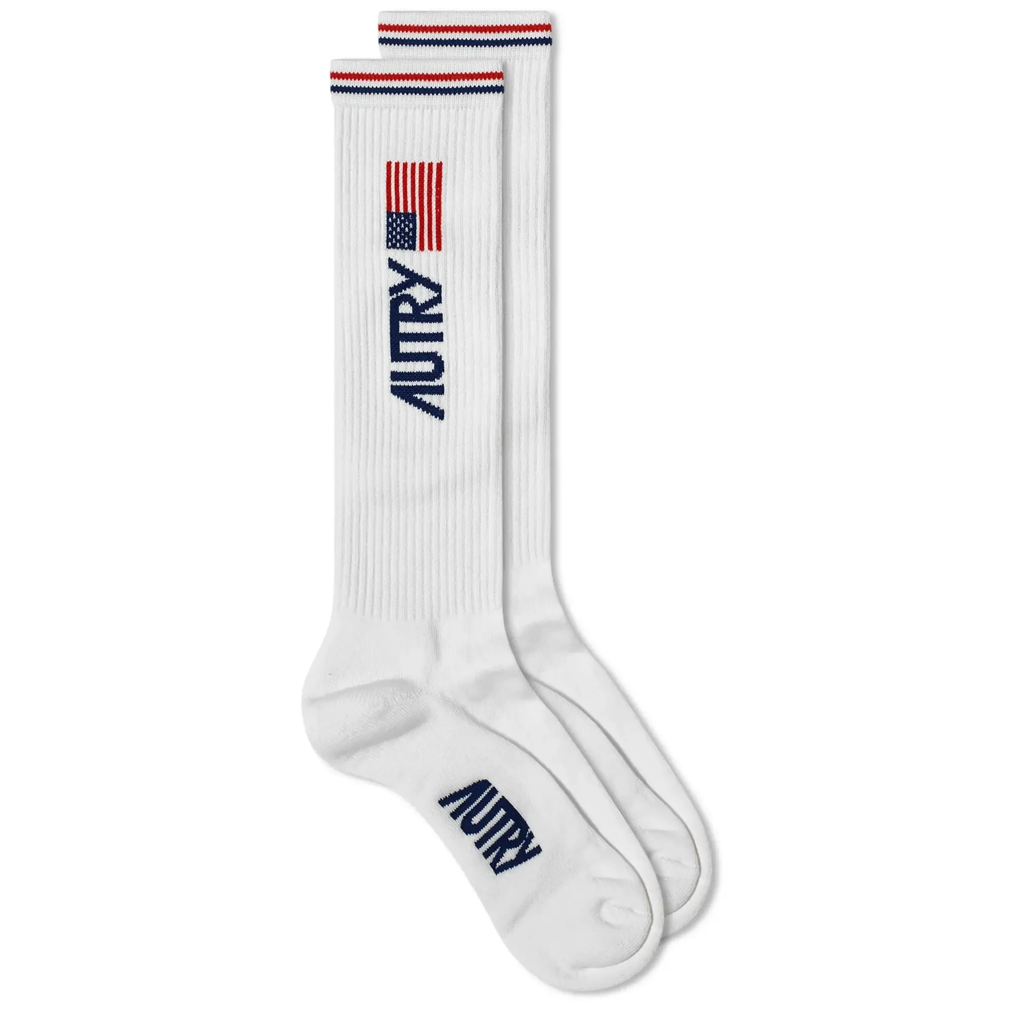 Autry Men's Flag Logo Socks White/Flag