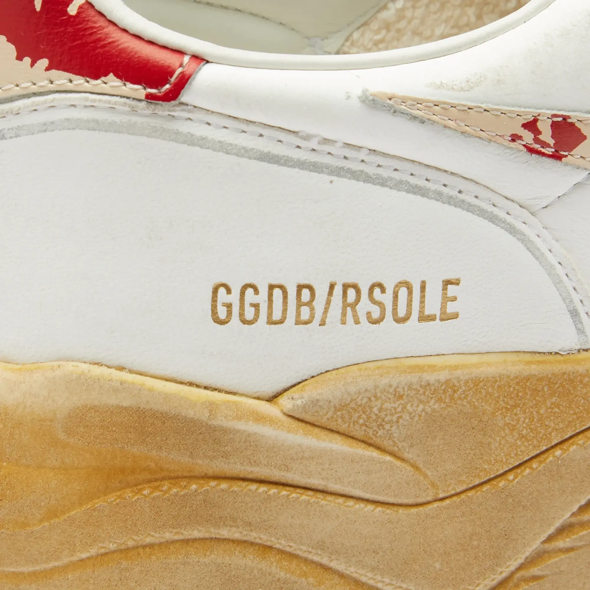 Golden Goose Men's Running Sole Sneaker White/Red/Blue