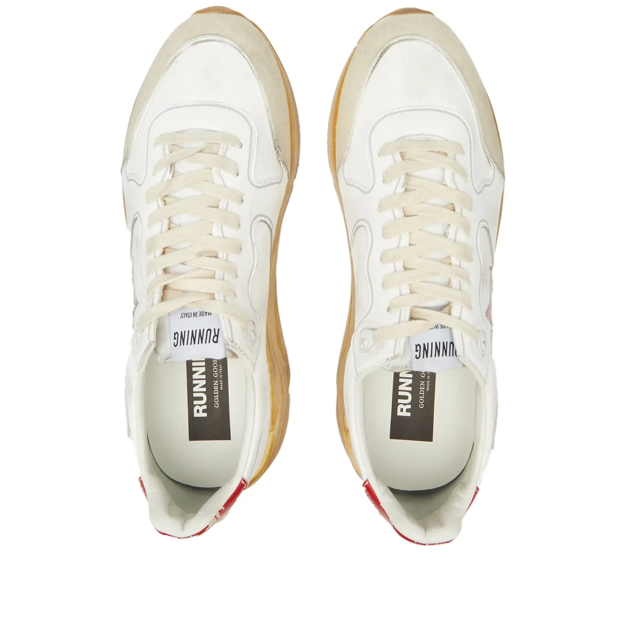 Golden Goose Men's Running Sole Sneaker White/Red/Blue