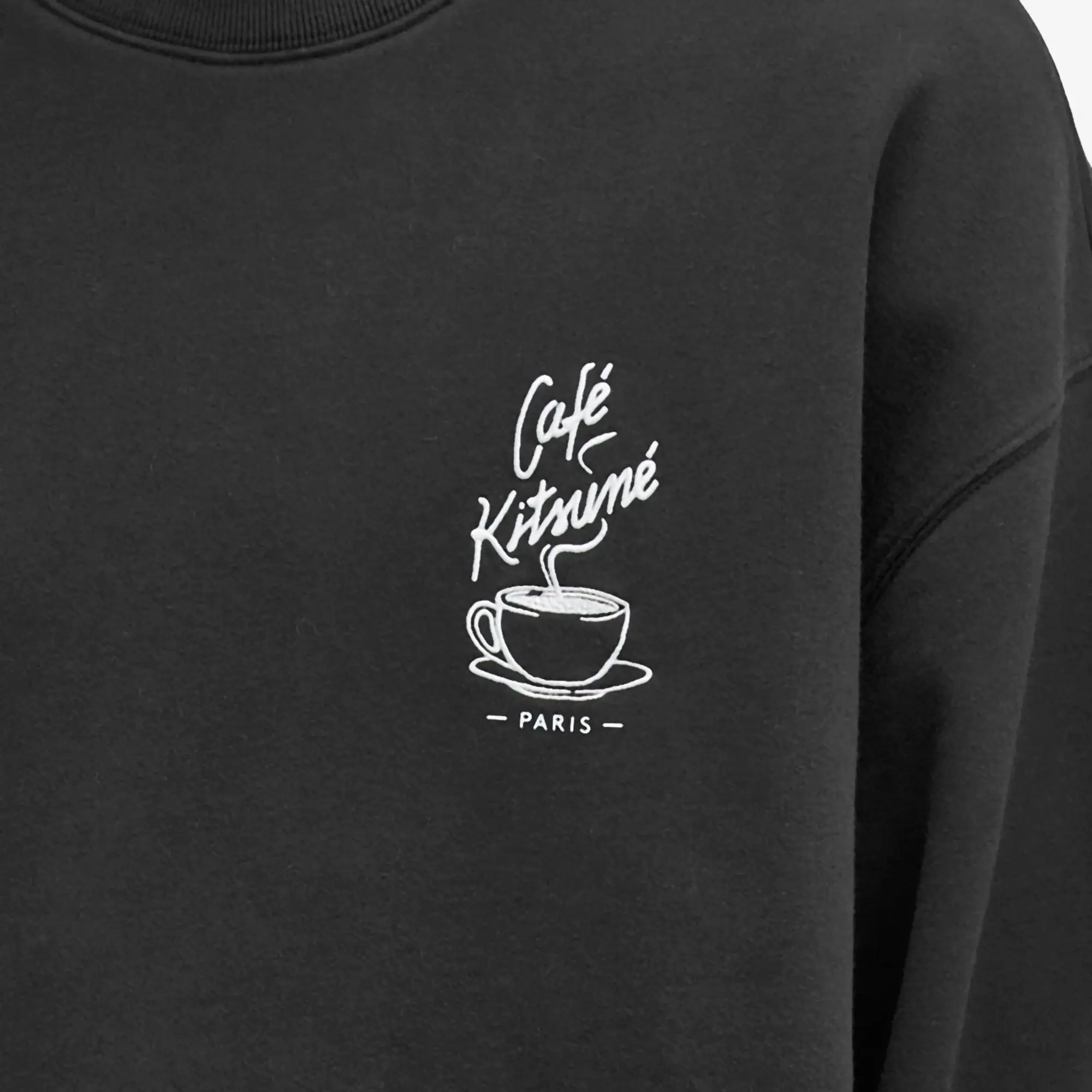 Cafe Kitsune Café Kitsune Coffee Cup Relax Crew Sweater Black