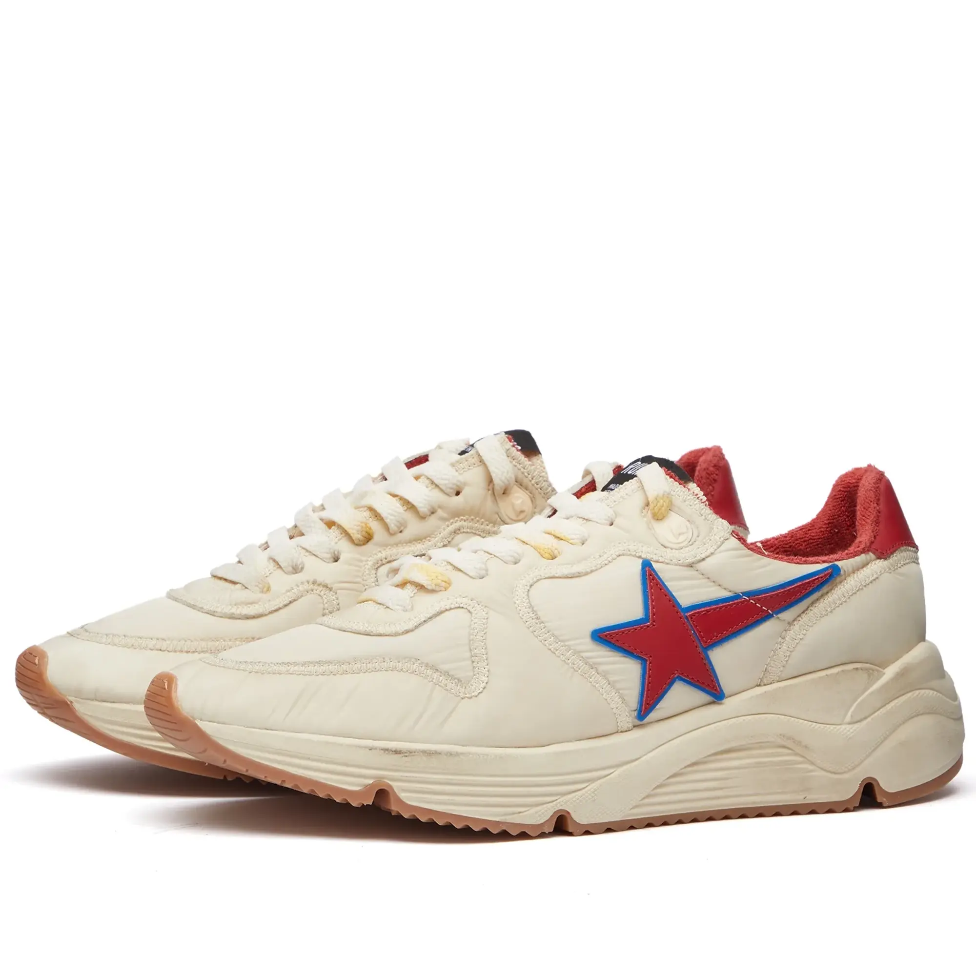 Golden Goose Men's Running Sole Sneaker Beige/Red
