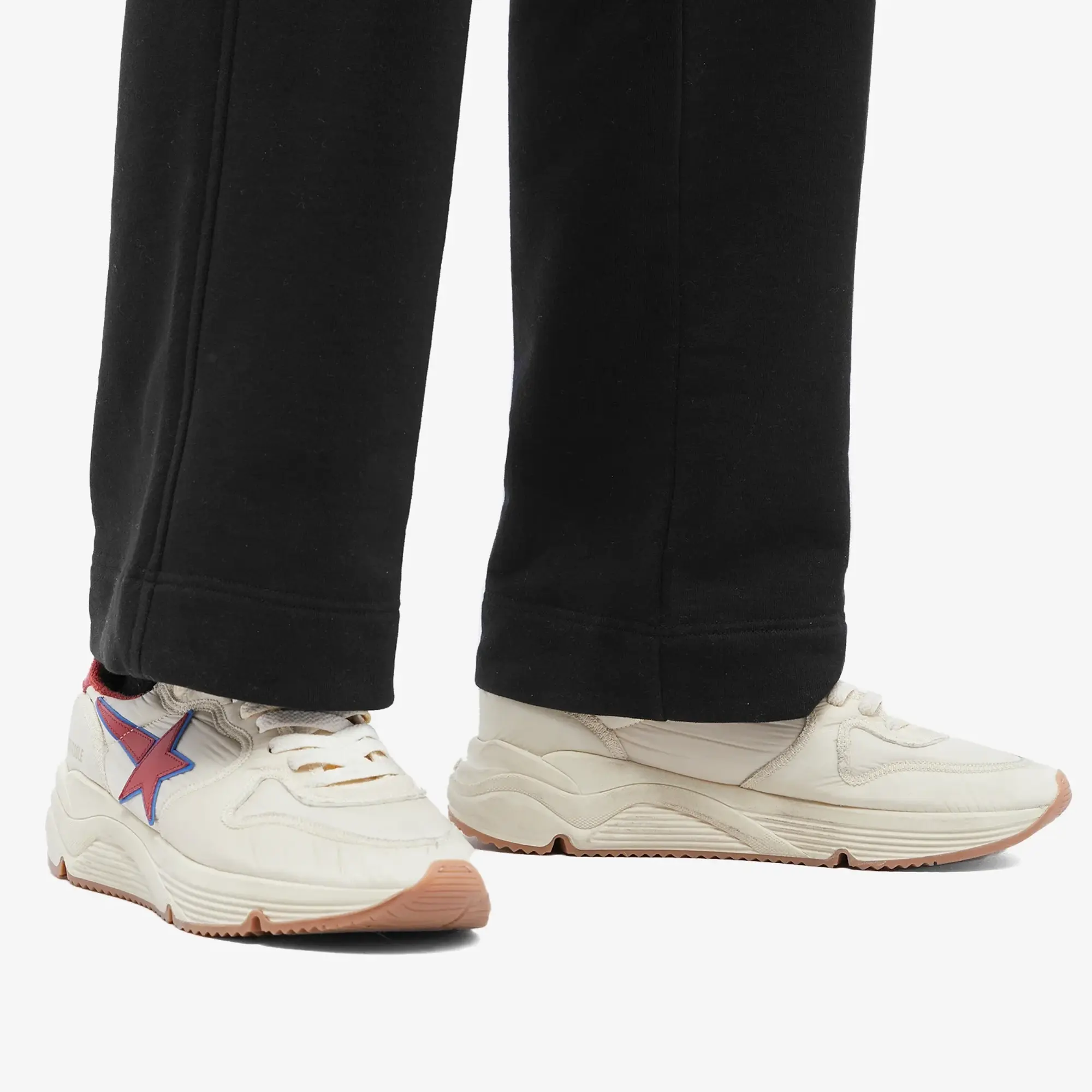 Golden Goose Men's Running Sole Sneaker Beige/Red