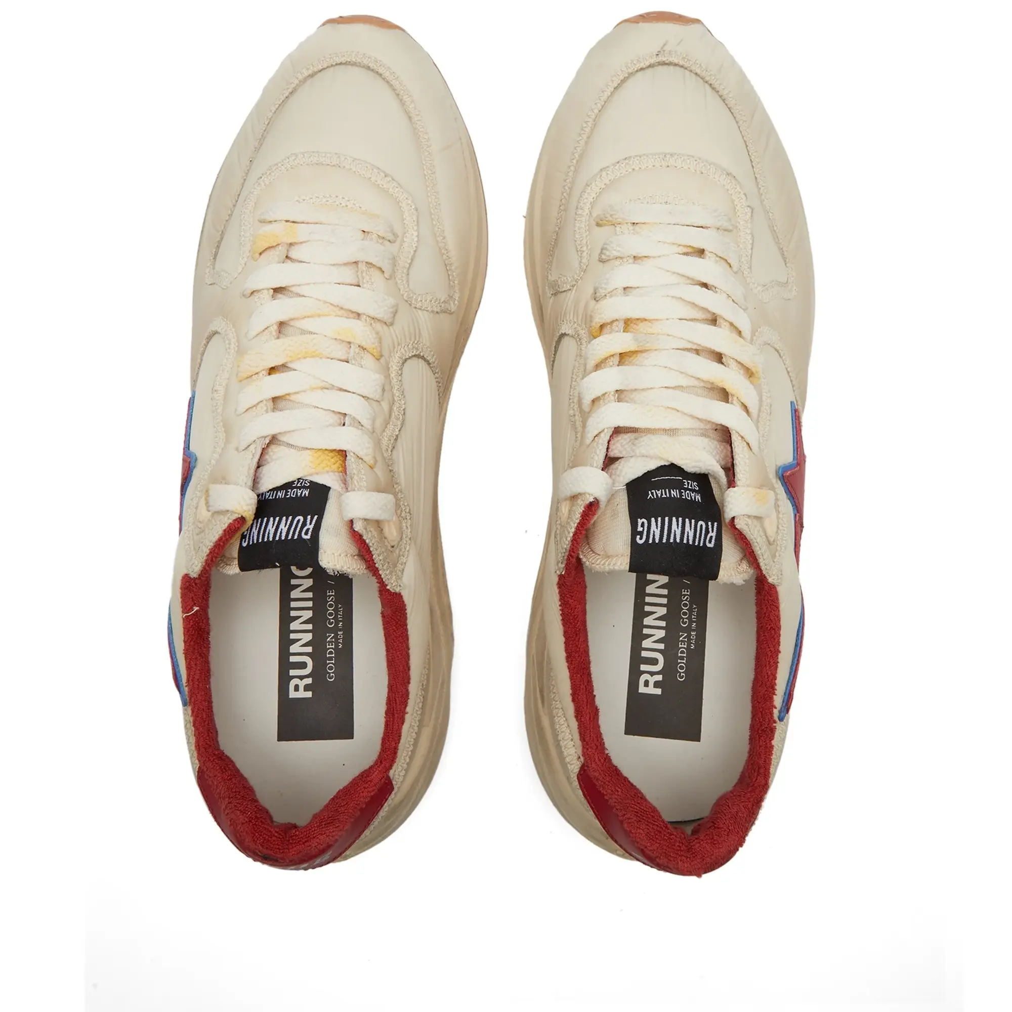 Golden Goose Men's Running Sole Sneaker Beige/Red