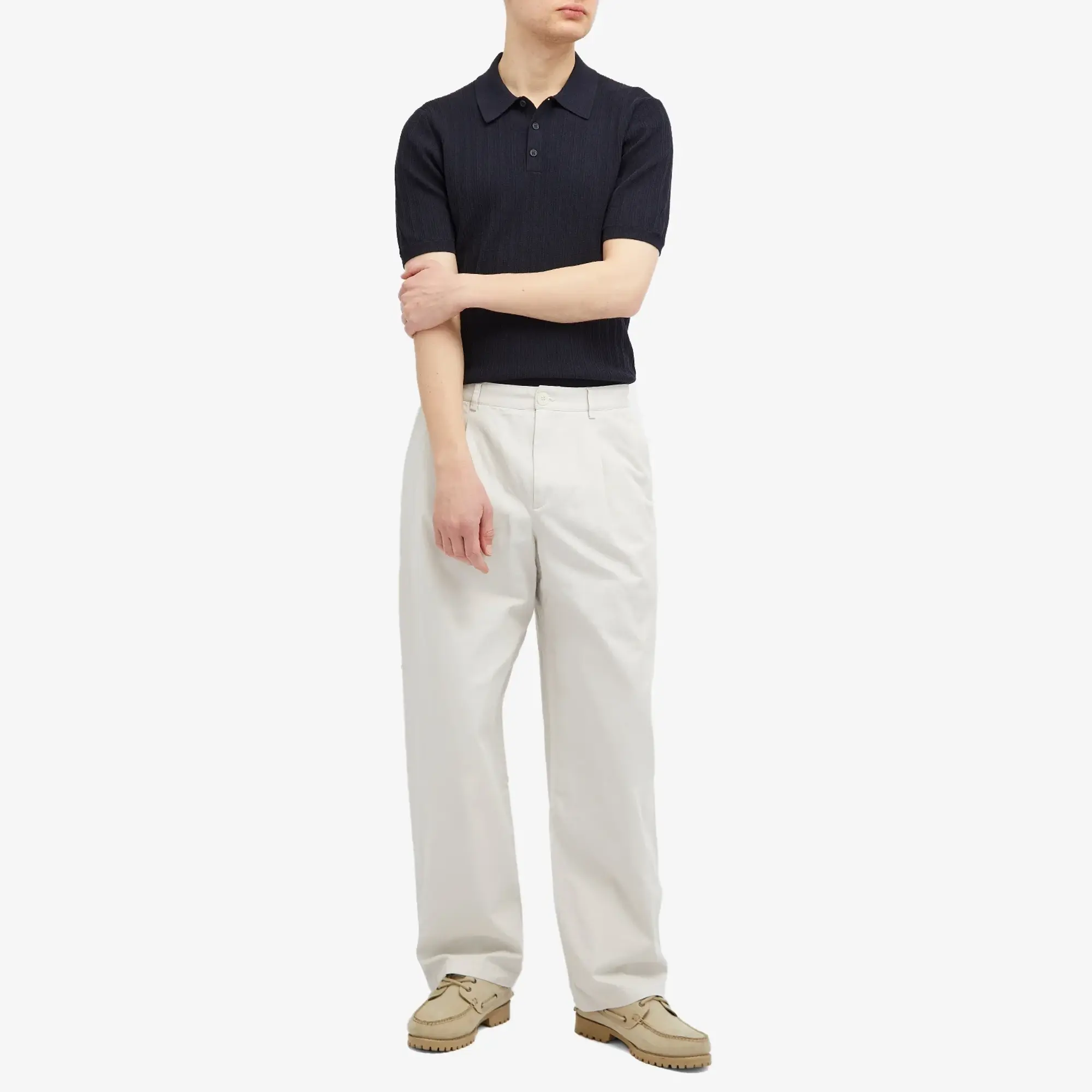 Wax London Men's Naples Knit Polo Midnight