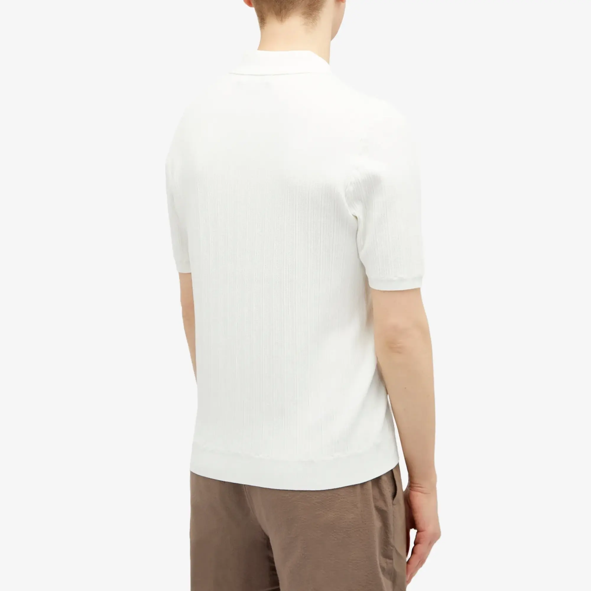 Wax London Men's Naples Knit Polo Ecru