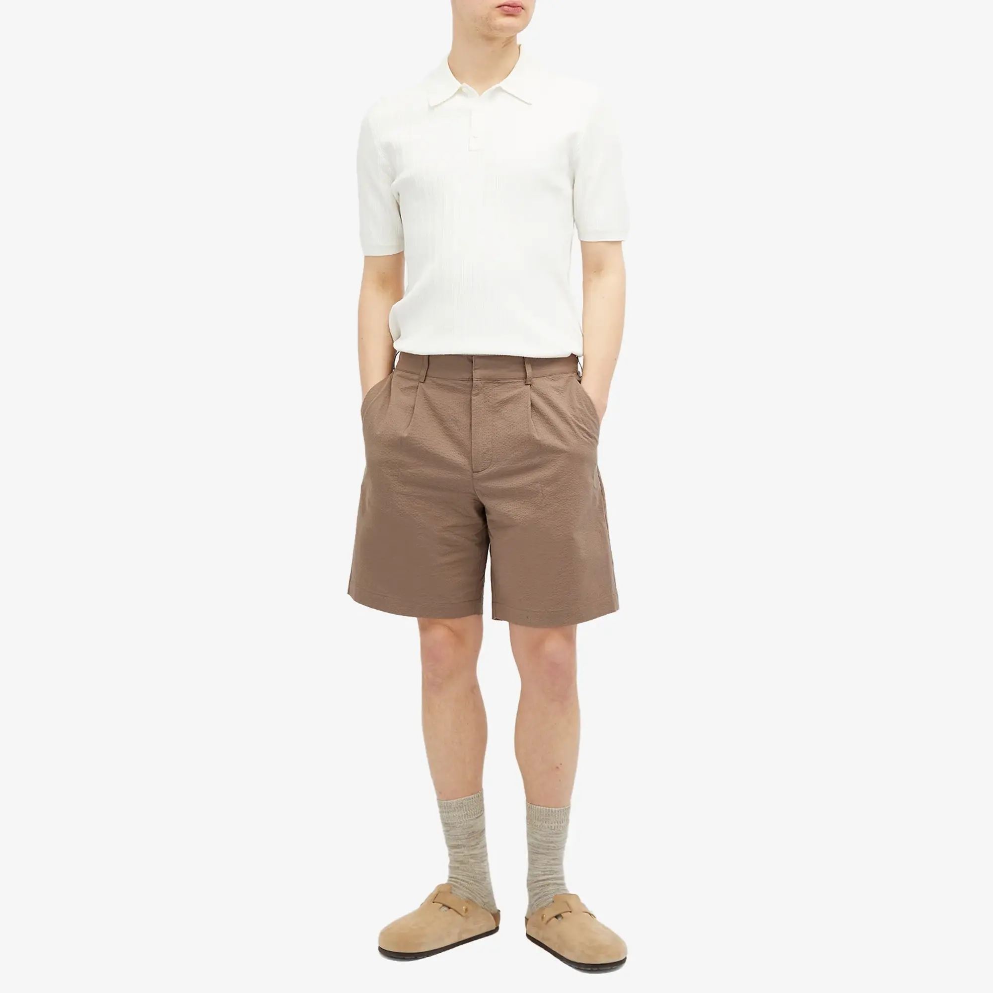 Wax London Men's Naples Knit Polo Ecru