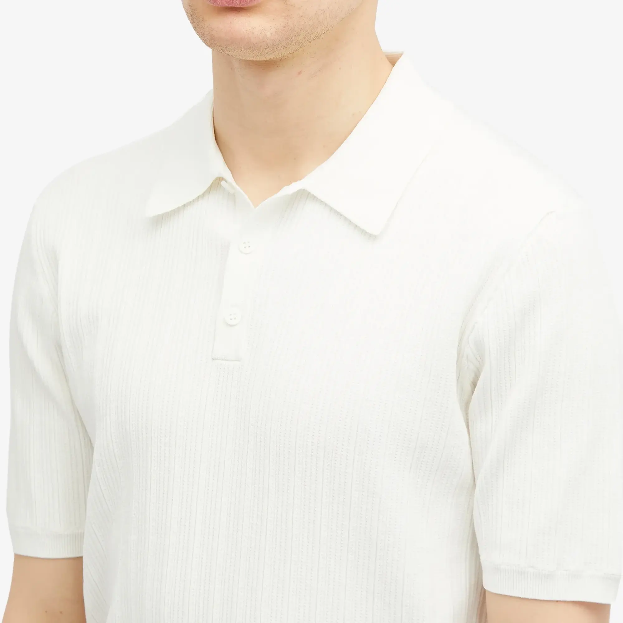 Wax London Men's Naples Knit Polo Ecru