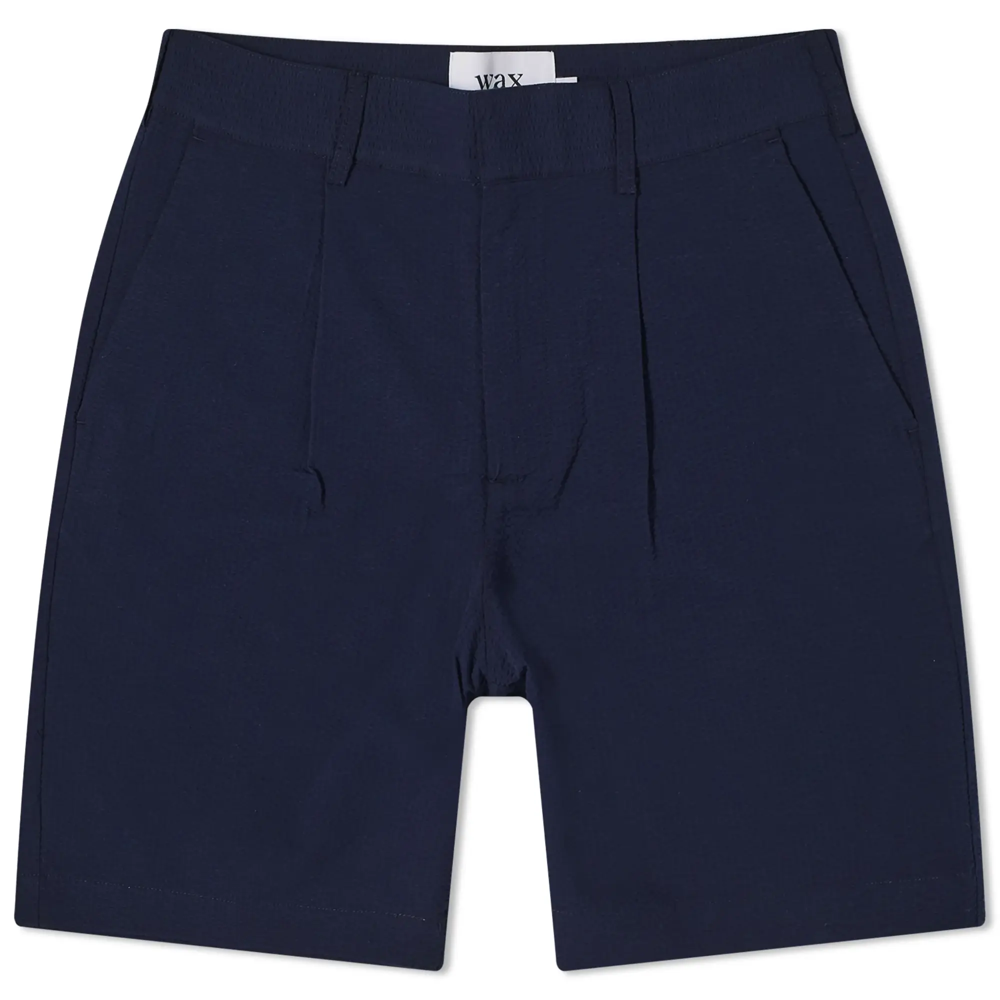 Wax London Men's Linton Pleat Seersucker Shorts Navy