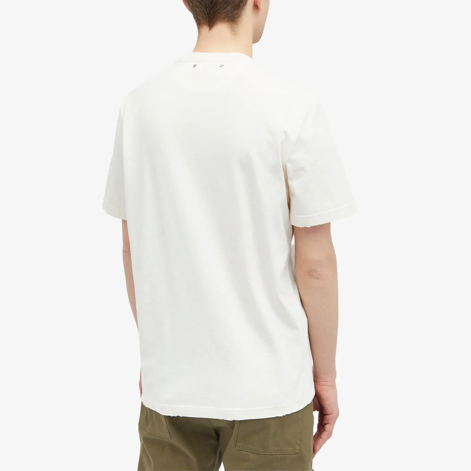 Golden Goose Men's Golden Club T-Shirt Herritage White/Dark Green