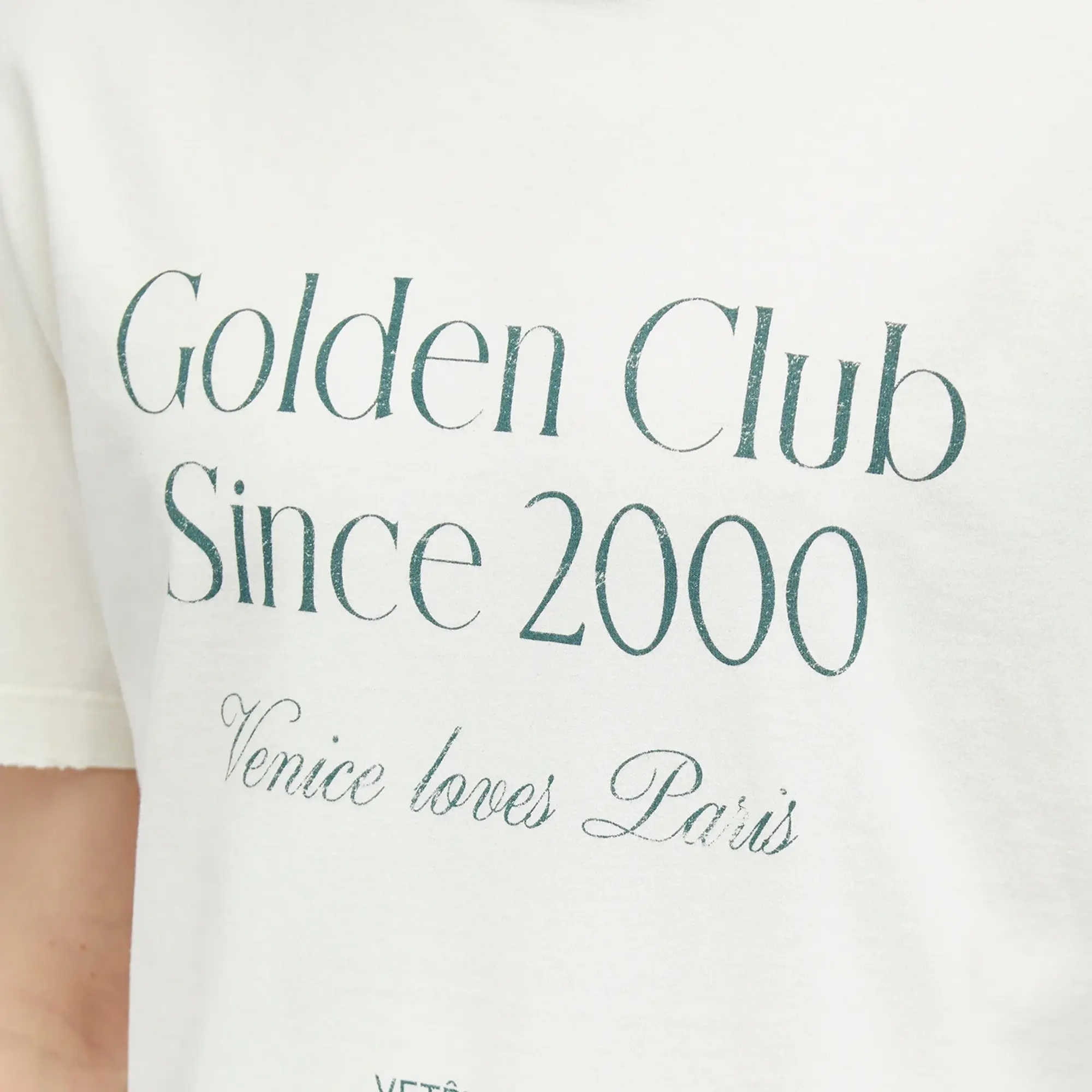 Golden Goose Men's Golden Club T-Shirt Herritage White/Dark Green