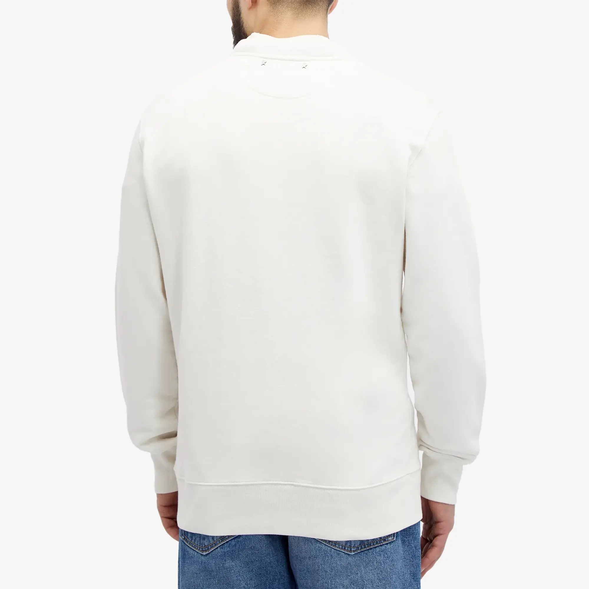 Golden Goose Men's Crest Embroidery Crew Sweat Heritage White/Elcipse