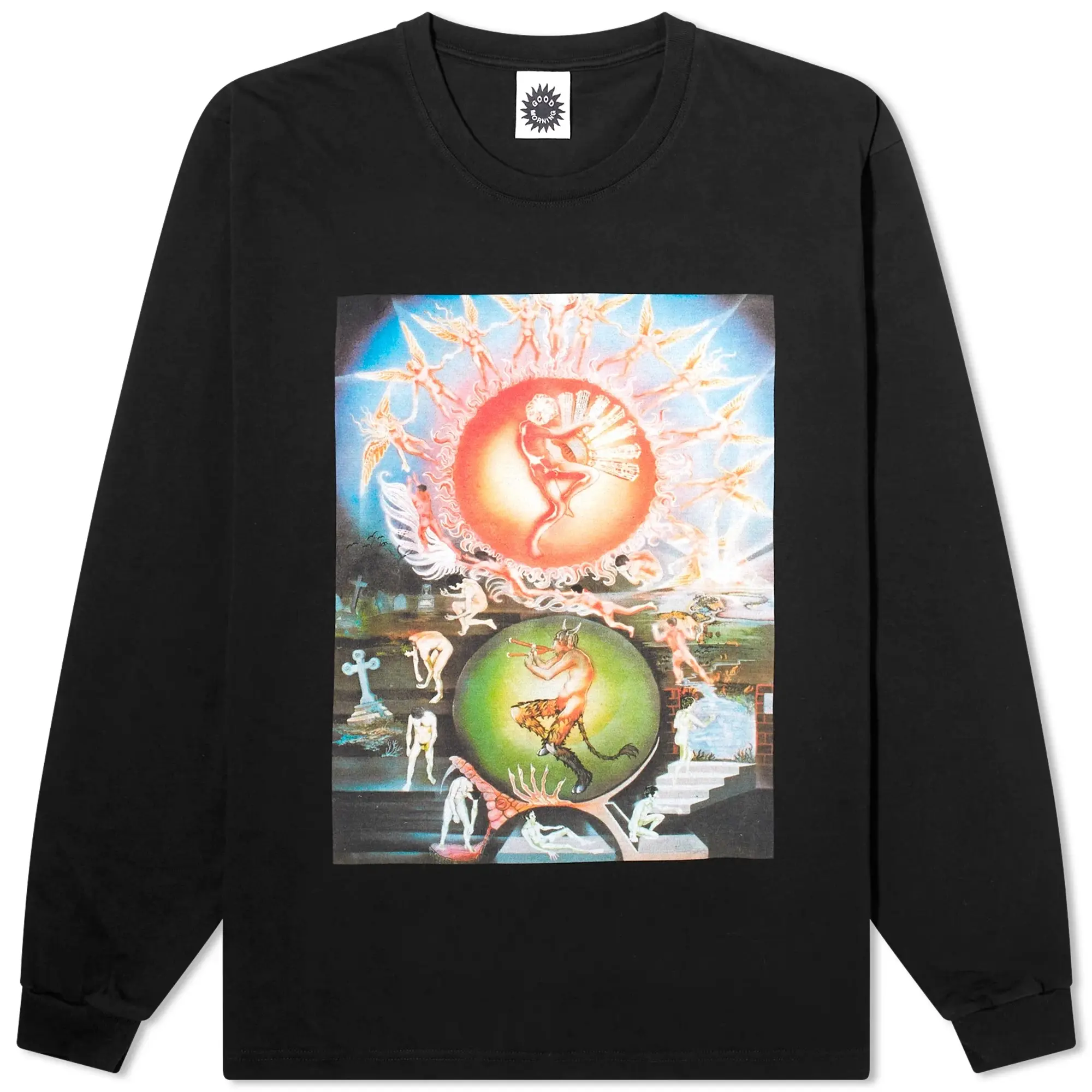 Good Morning Tapes Men's As Above So Below Long Sleeve T-Shirt Black