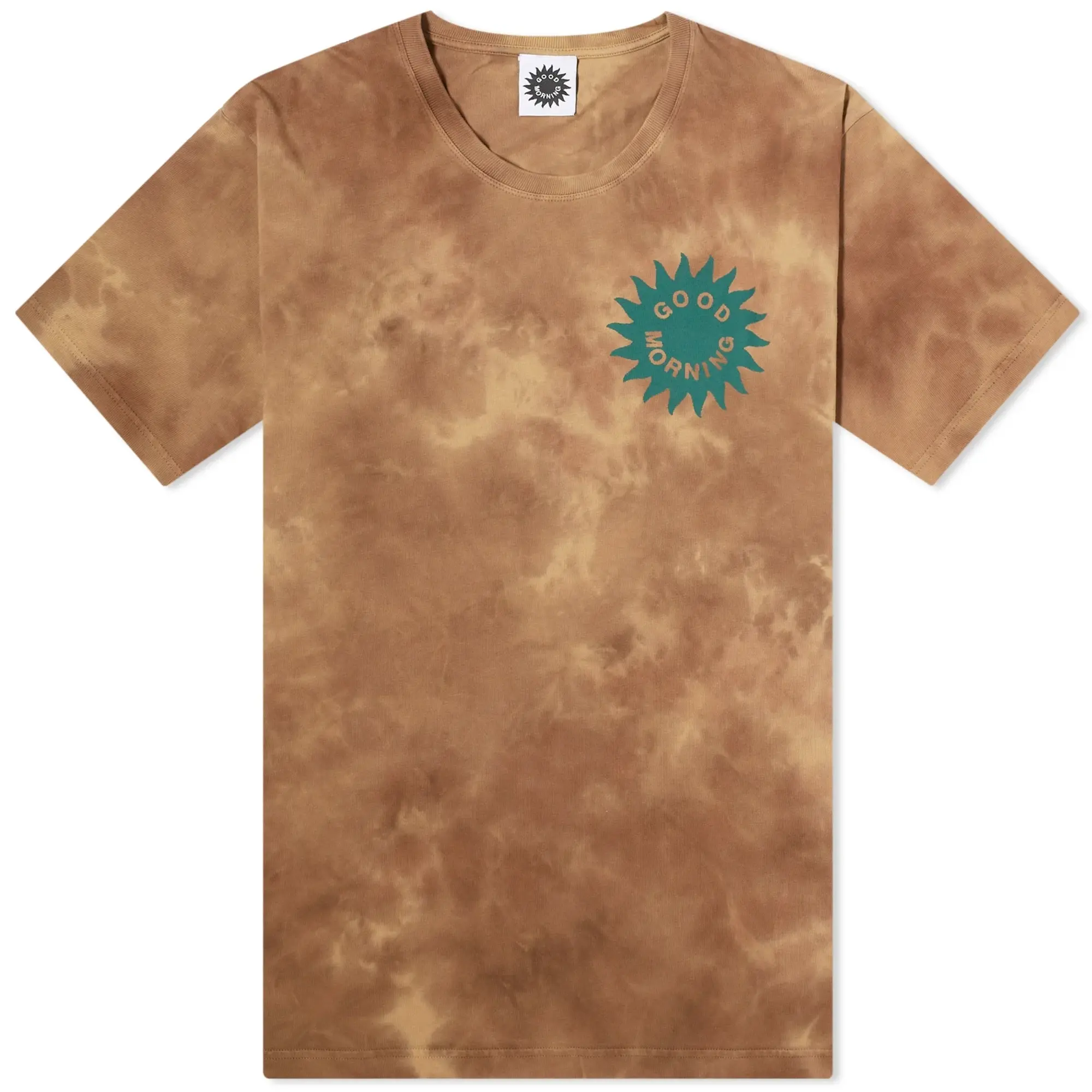 Good Morning Tapes Men's Sun Logo T-Shirt Earth Dye