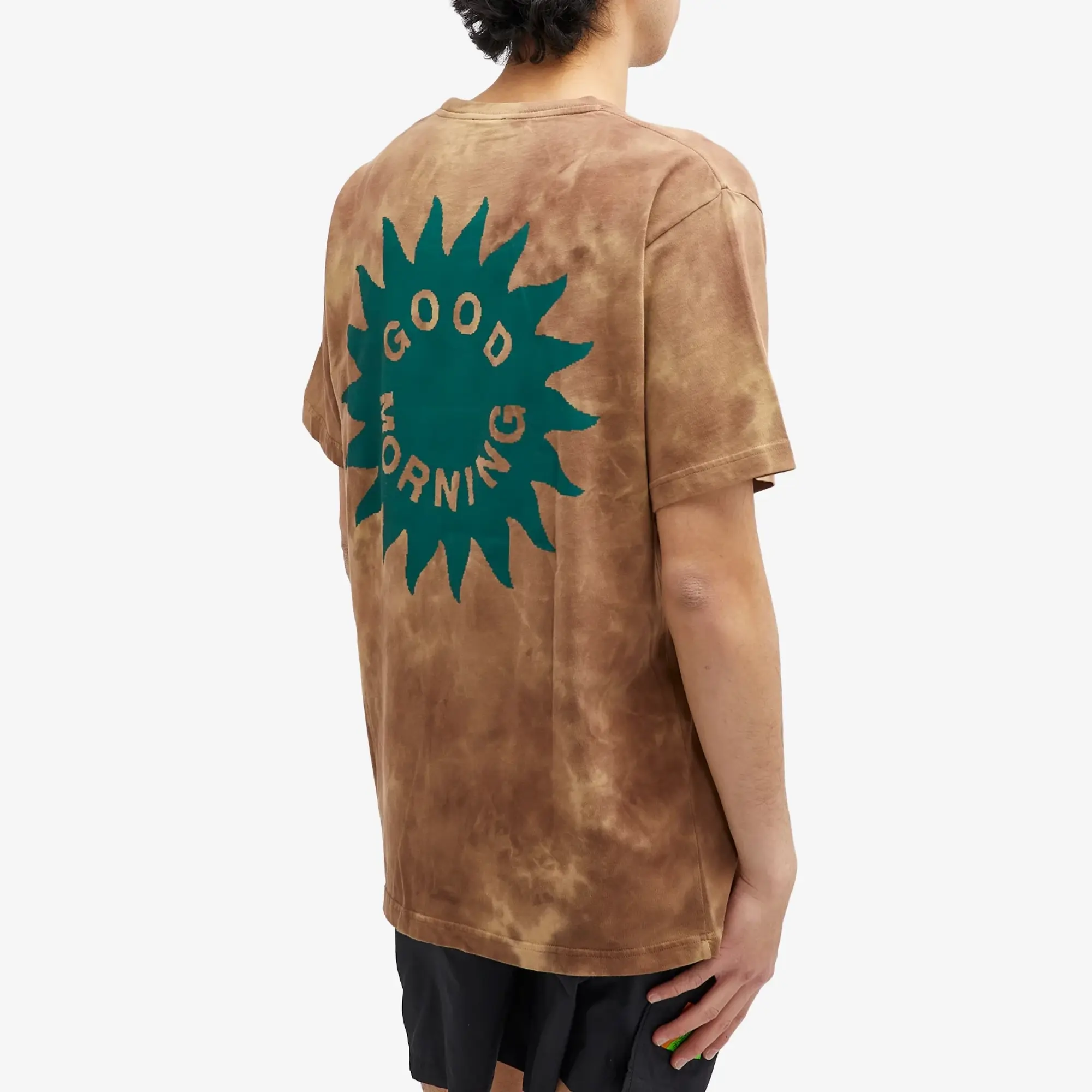 Good Morning Tapes Men's Sun Logo T-Shirt Earth Dye
