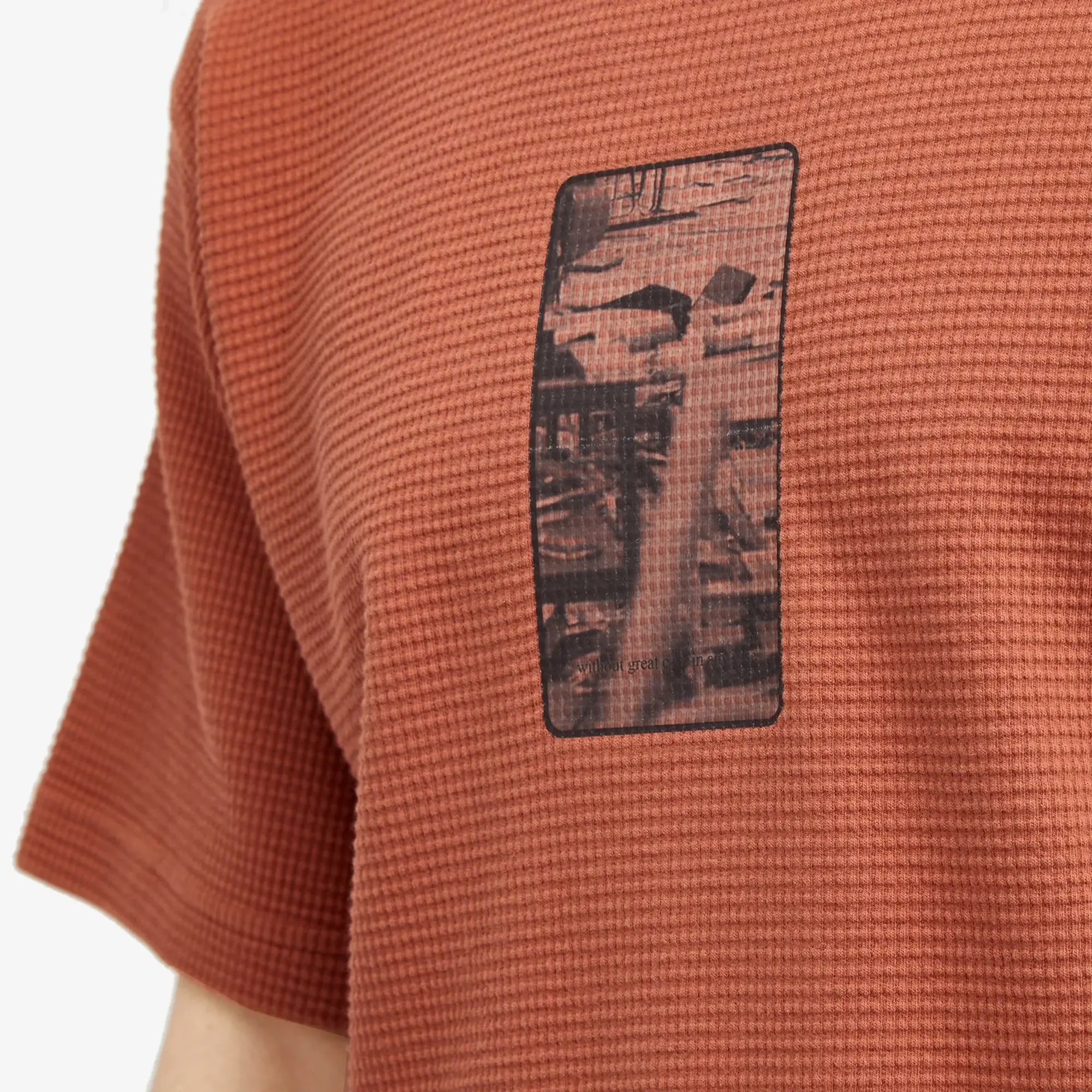 GR10K Men's Heavy Waffle Tee Upupa Red