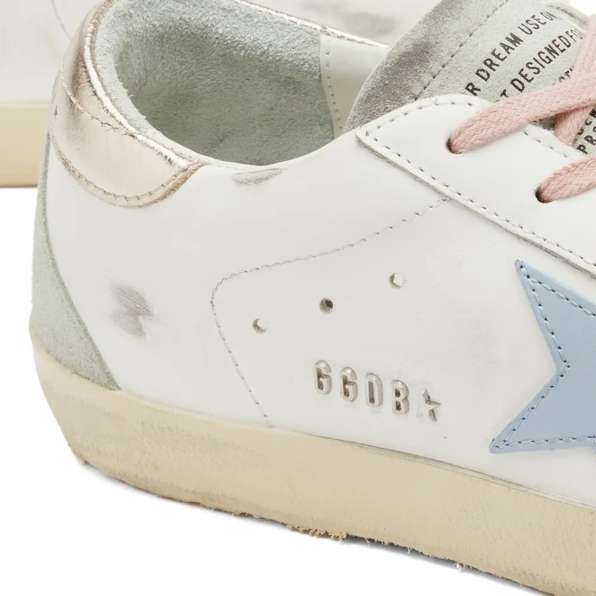 Golden Goose Women's Super Star Leather Sneaker White Ice/Powder Blue/Platinum