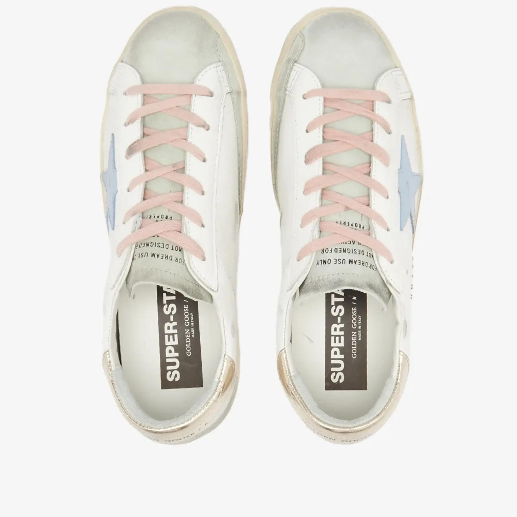Golden Goose Women's Super Star Leather Sneaker White Ice/Powder Blue/Platinum