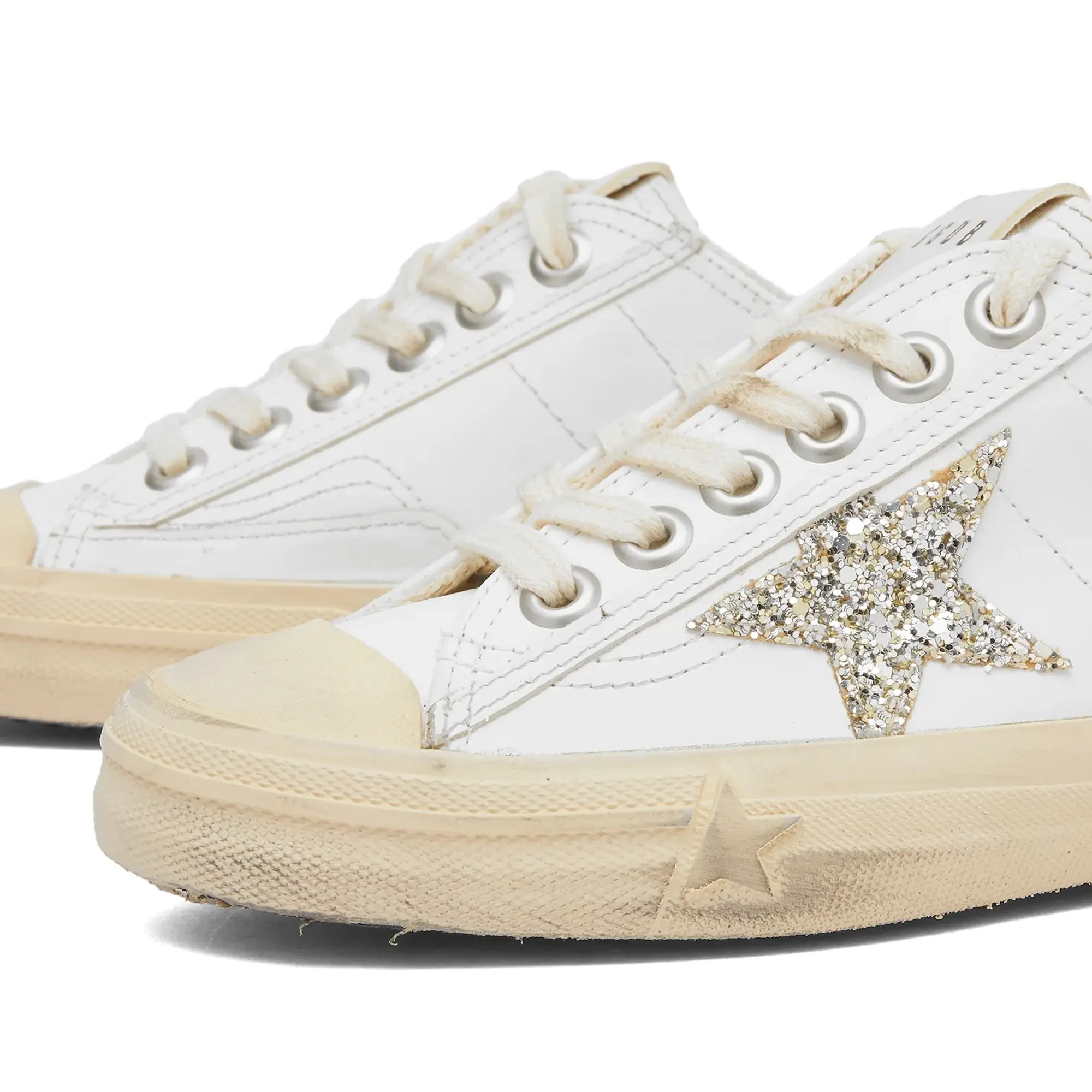 Golden Goose Women's V-Star 2 Leather Sneaker White/Platinum