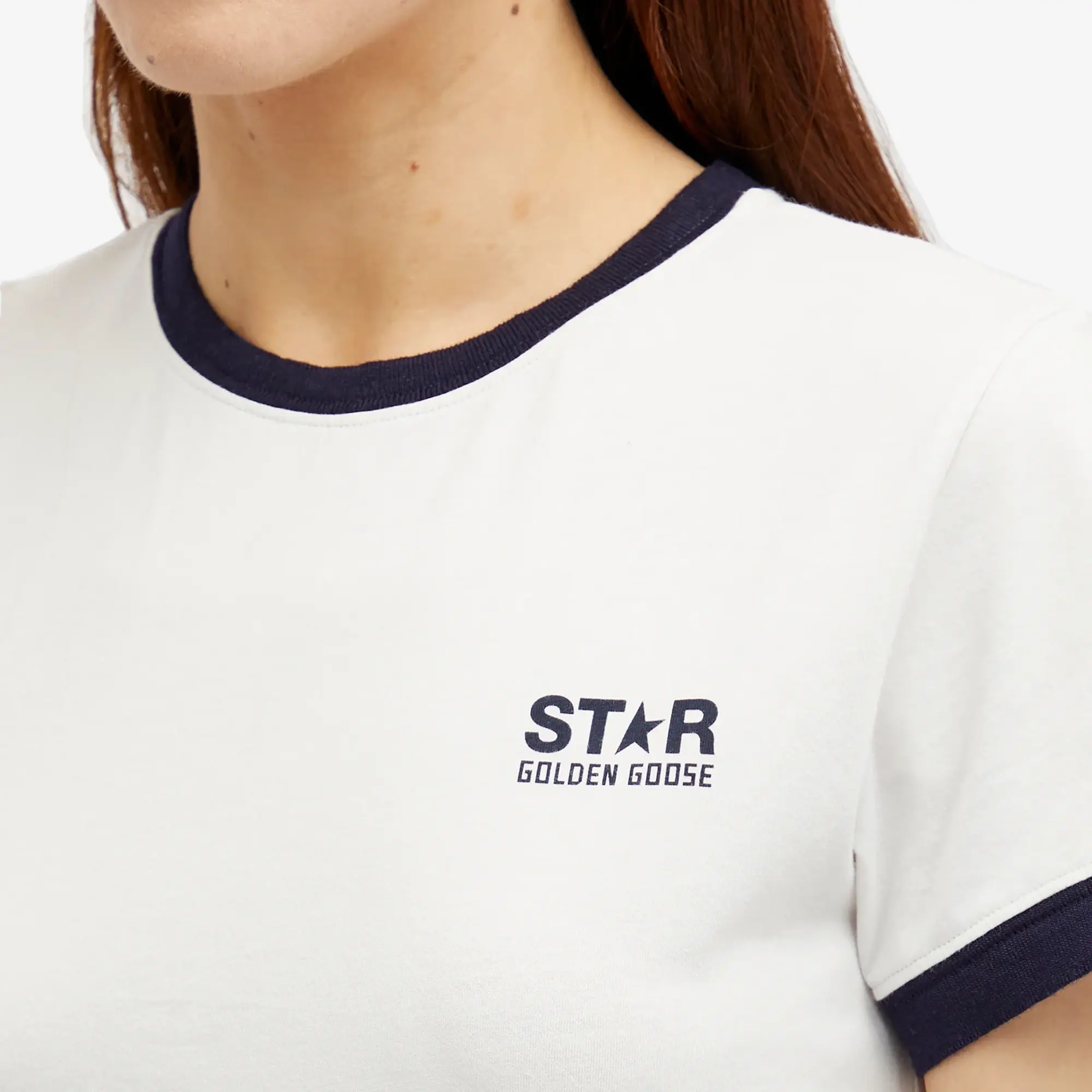 Golden Goose Women's Star T-Shirt Heritage White/Dark Blue