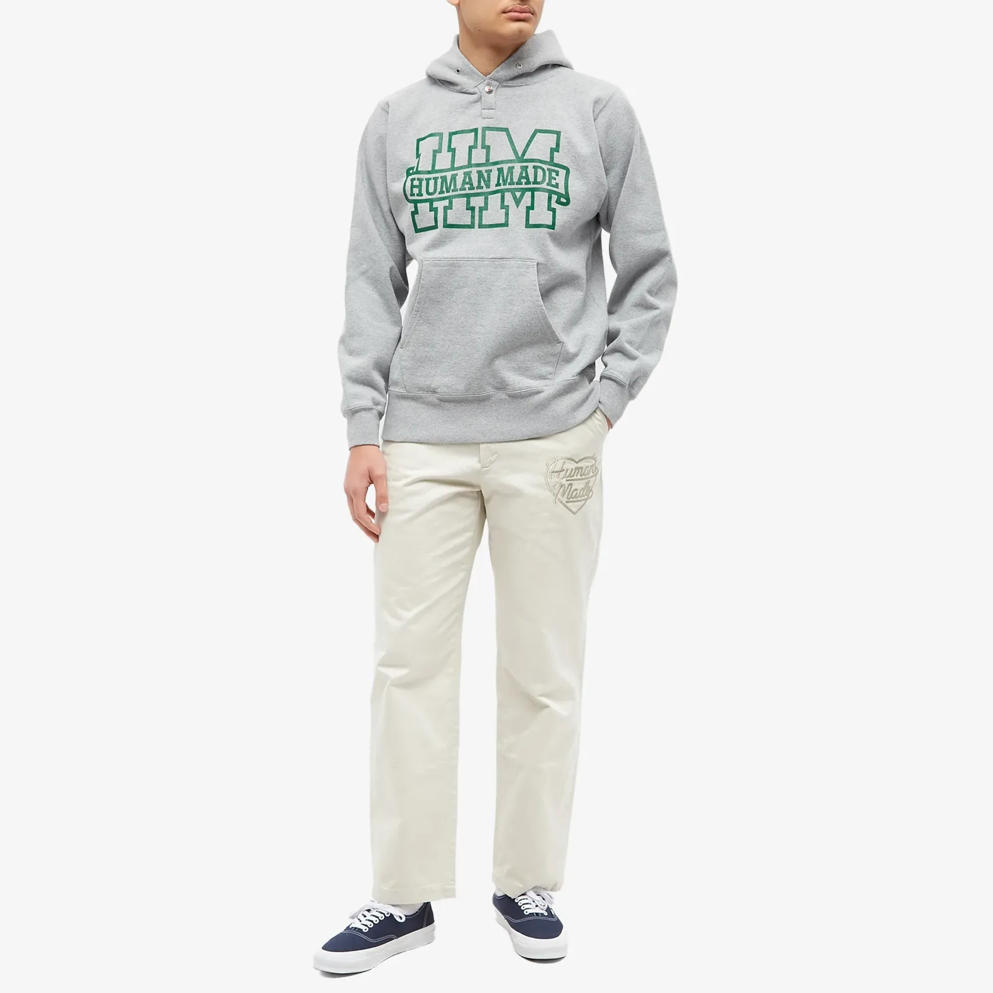 Human Made Men's Snap Popover Hoodie Grey | HM25CS007-GY