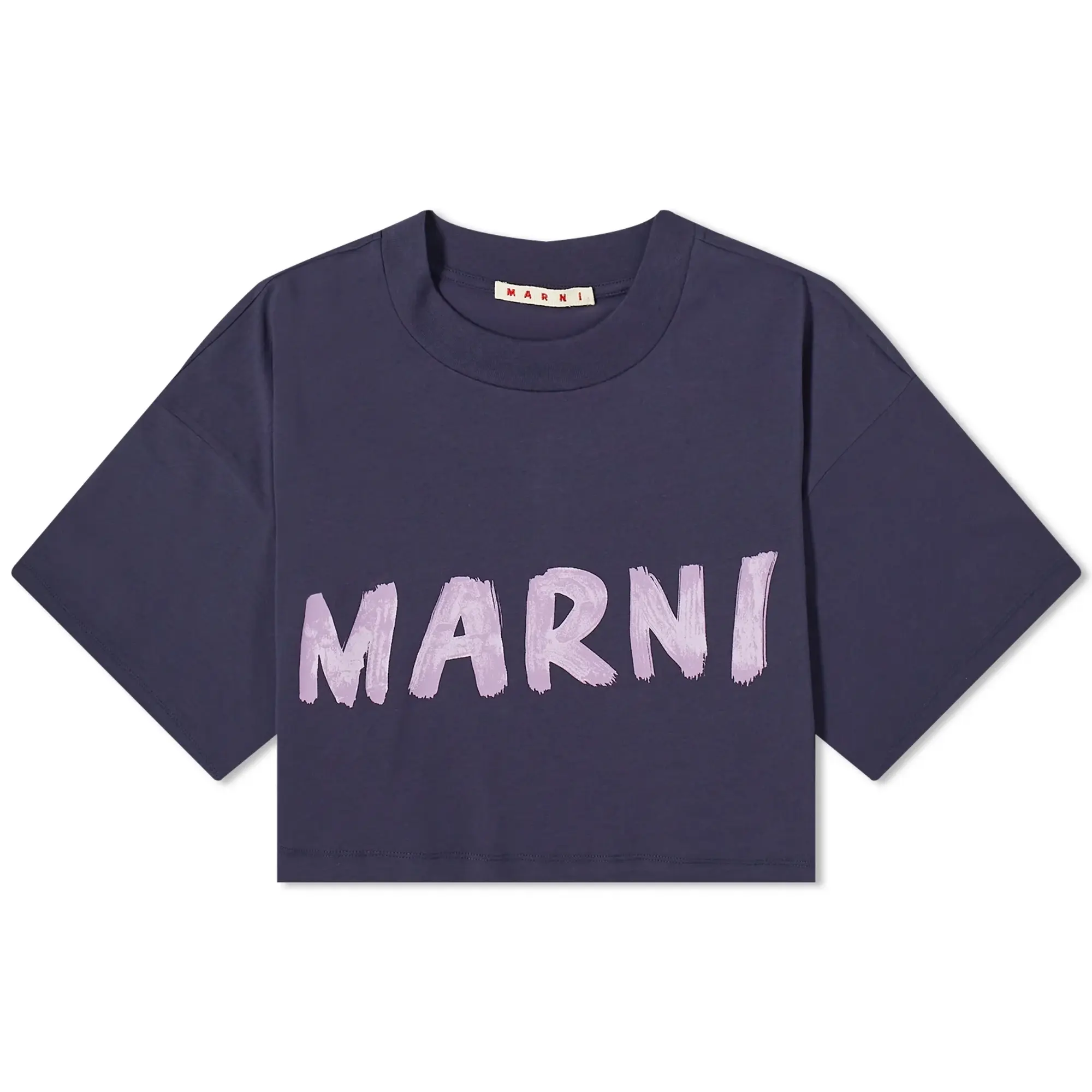 Marni Women's Cropped Logo T-Shirt Blueblack