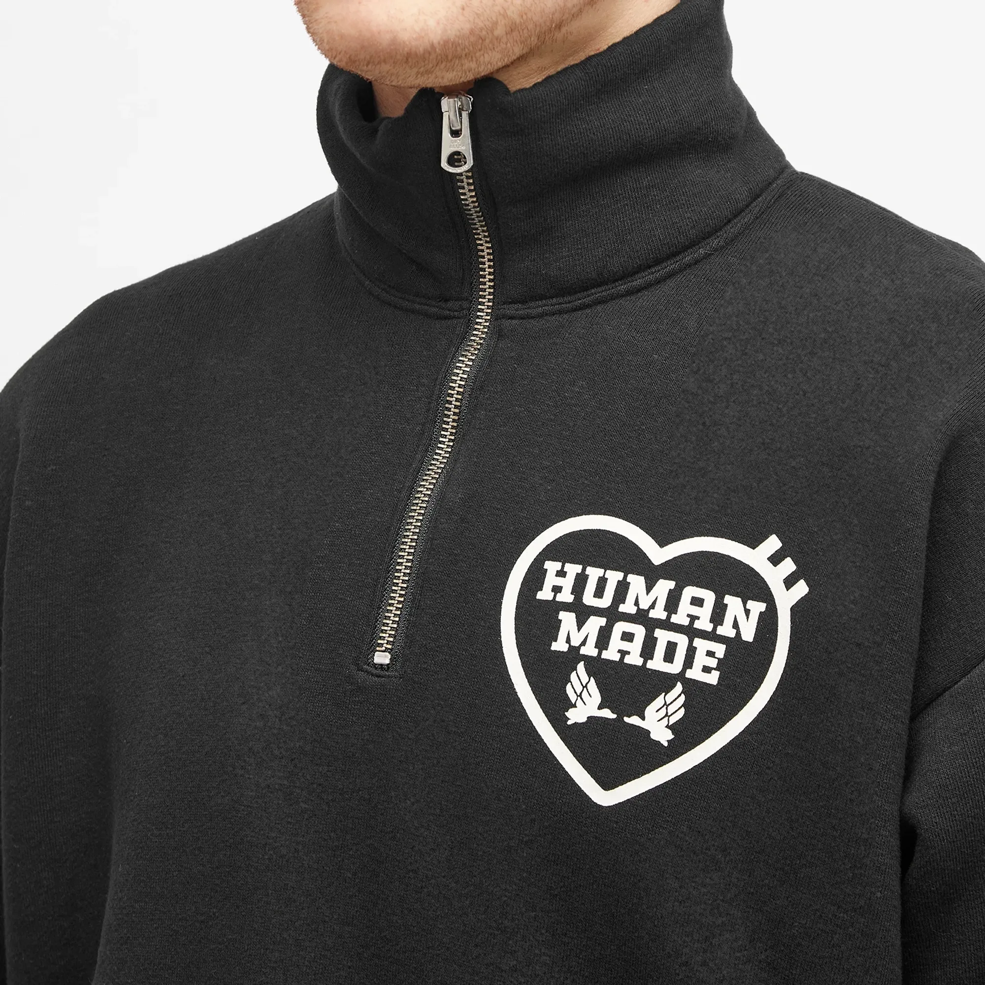 Human Made Men's Military Half-Zip Sweatshirt Black
