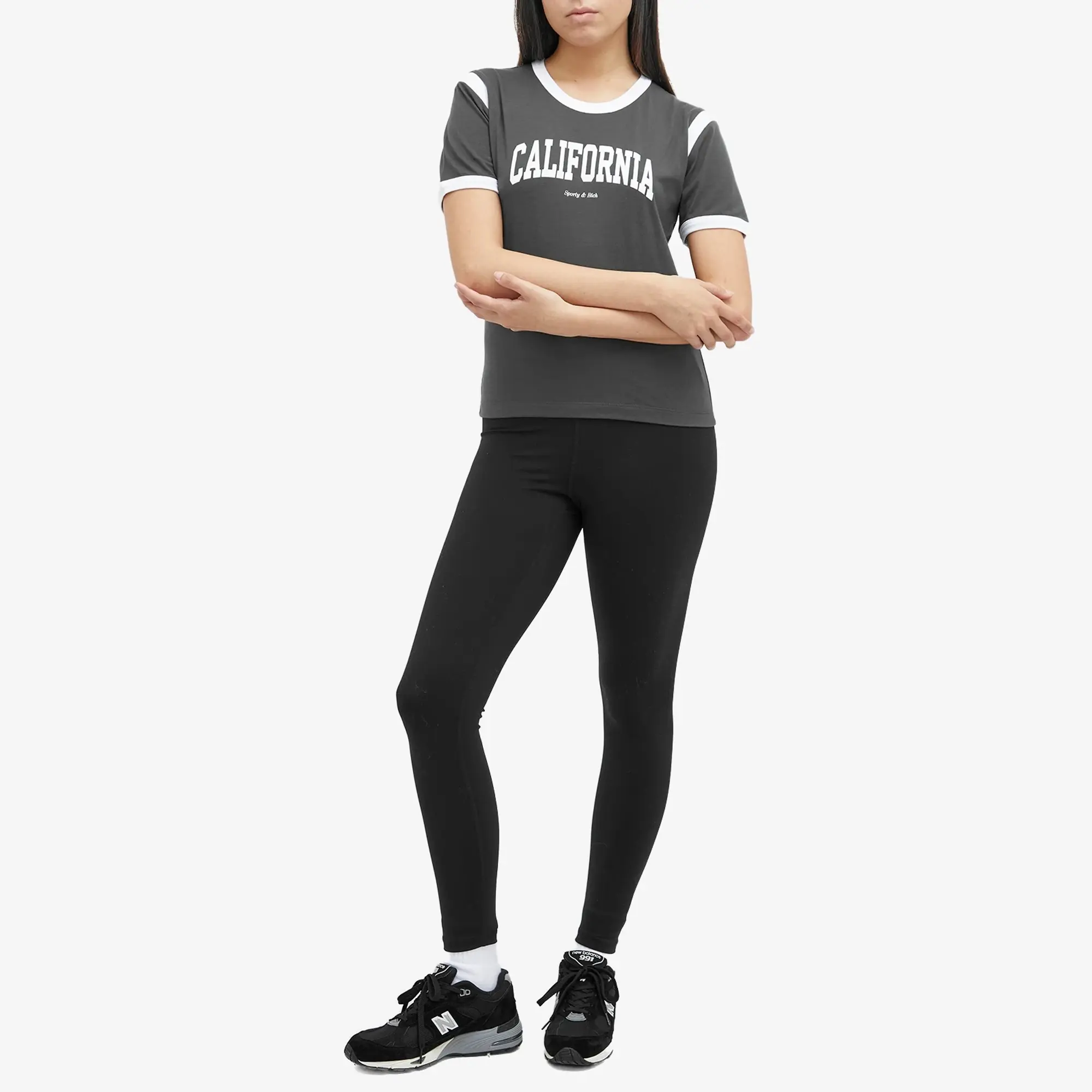 Sporty & Rich Women's Califronia Sports T-Shirt Faded Black