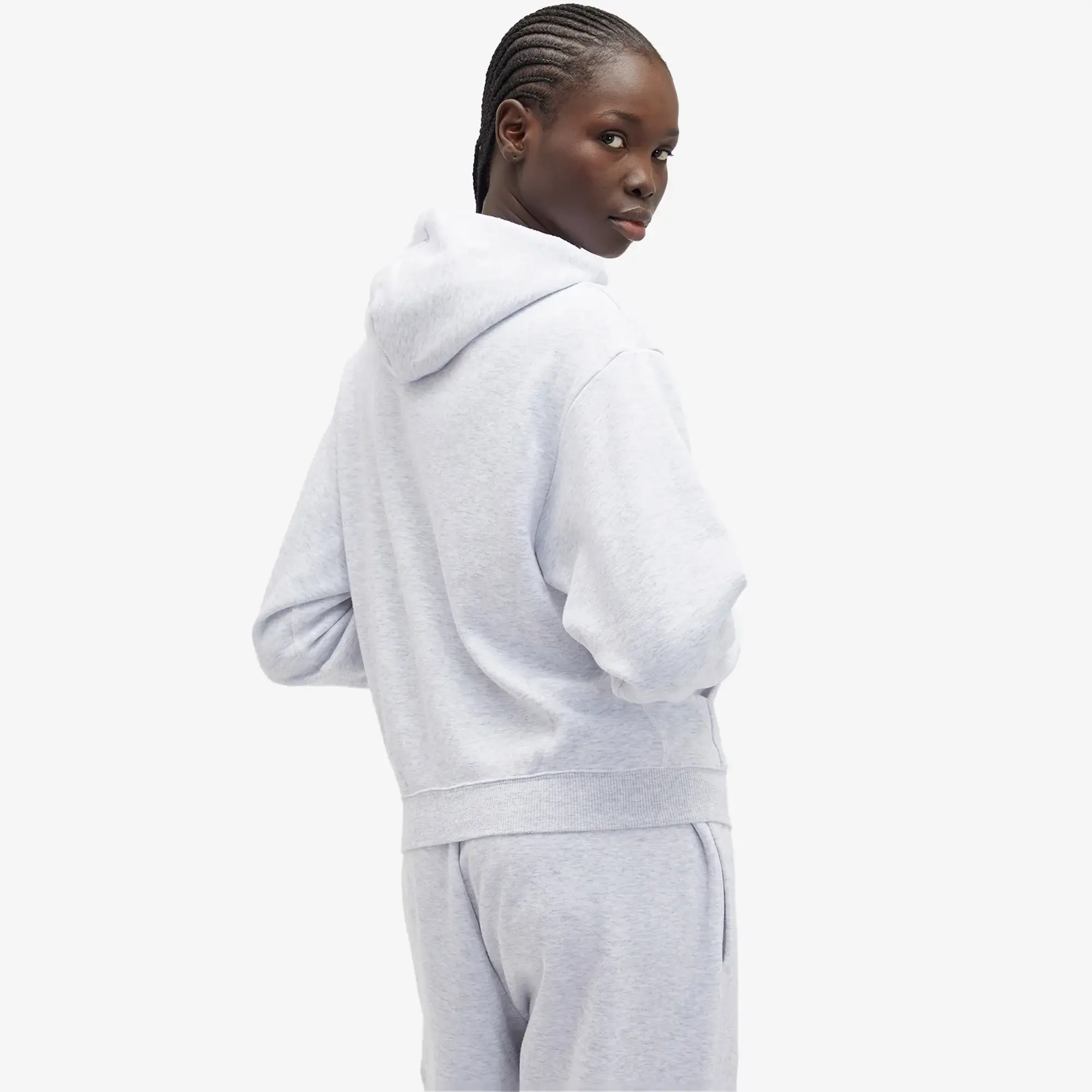 SKIMS Women's Cotton Fleece Pullover Hoodie Light Heather Grey