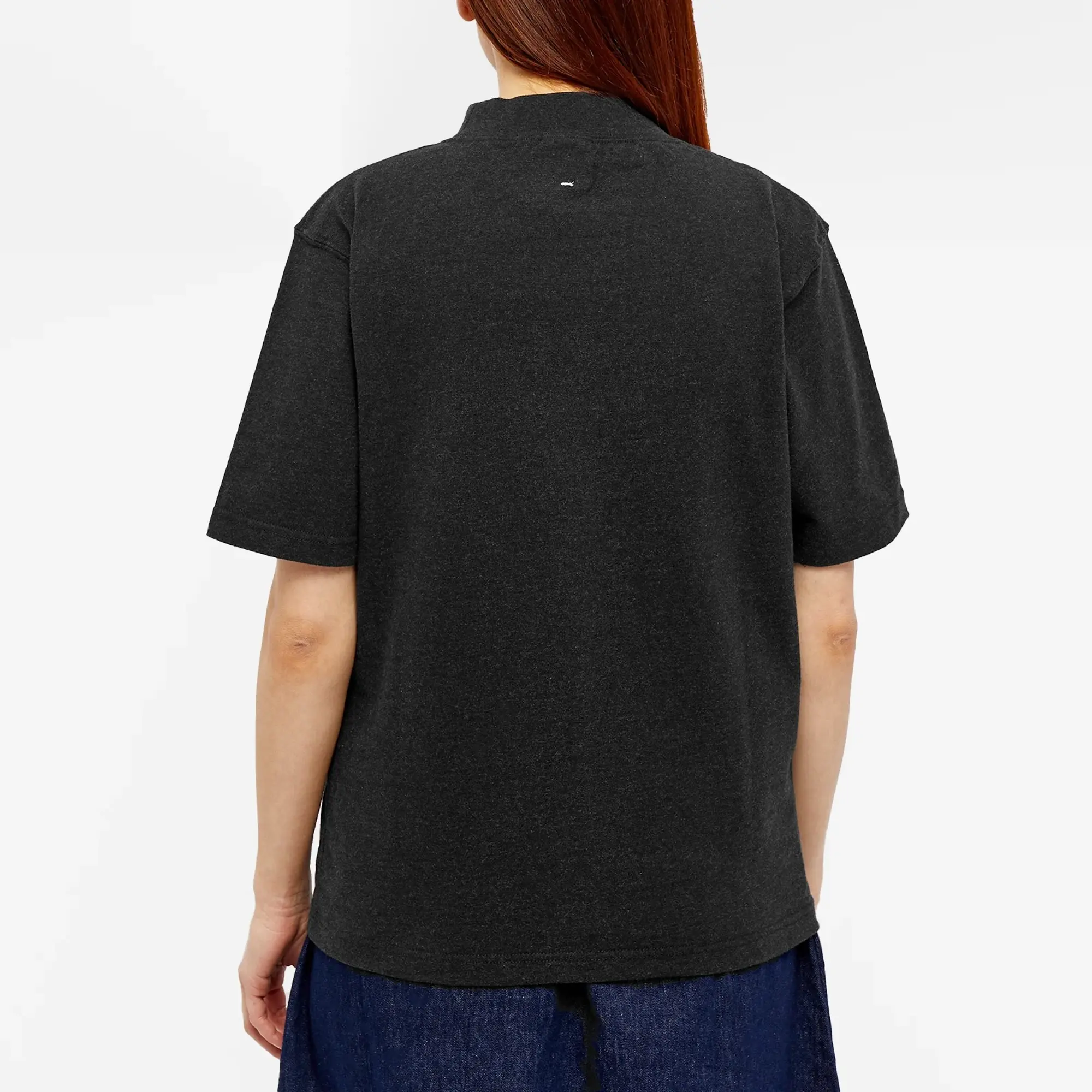 Snow Peak Recycled Cotton Heavy Mockneck T-Shirt - Black