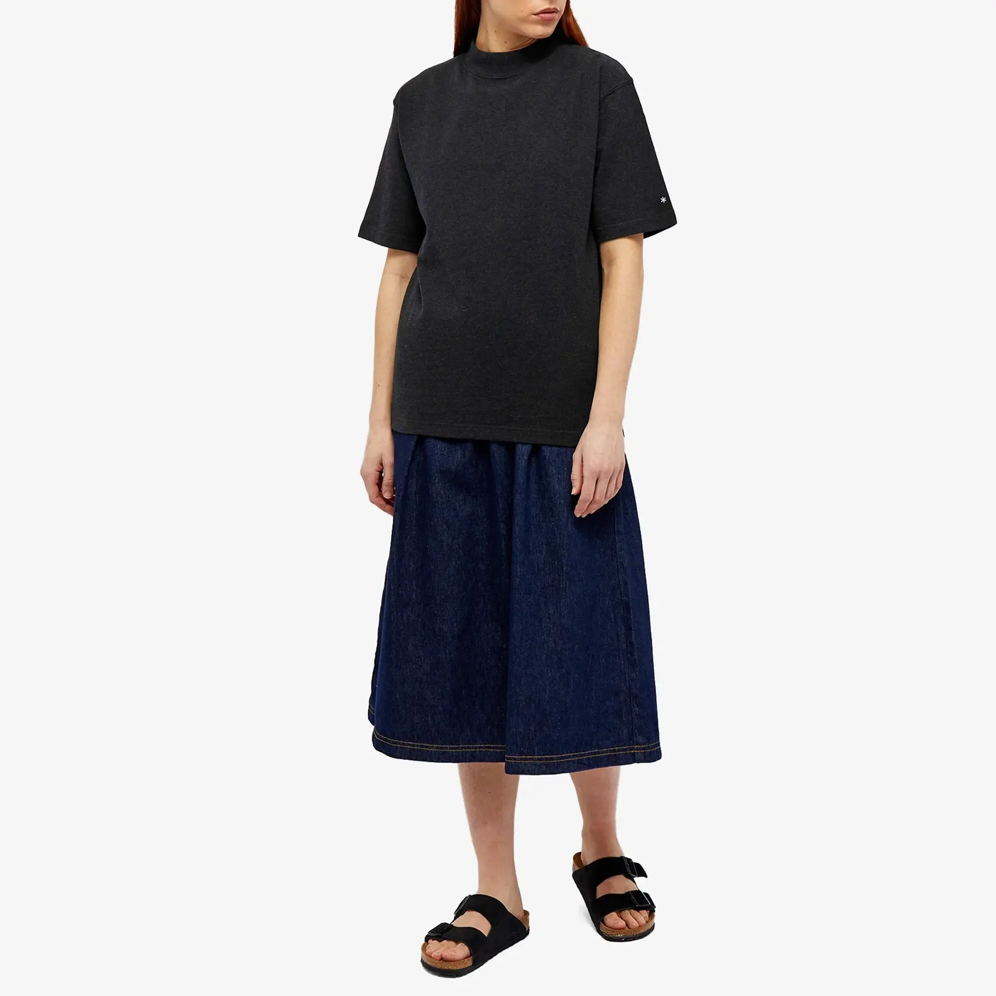 Snow Peak Recycled Cotton Heavy Mockneck T-Shirt - Black