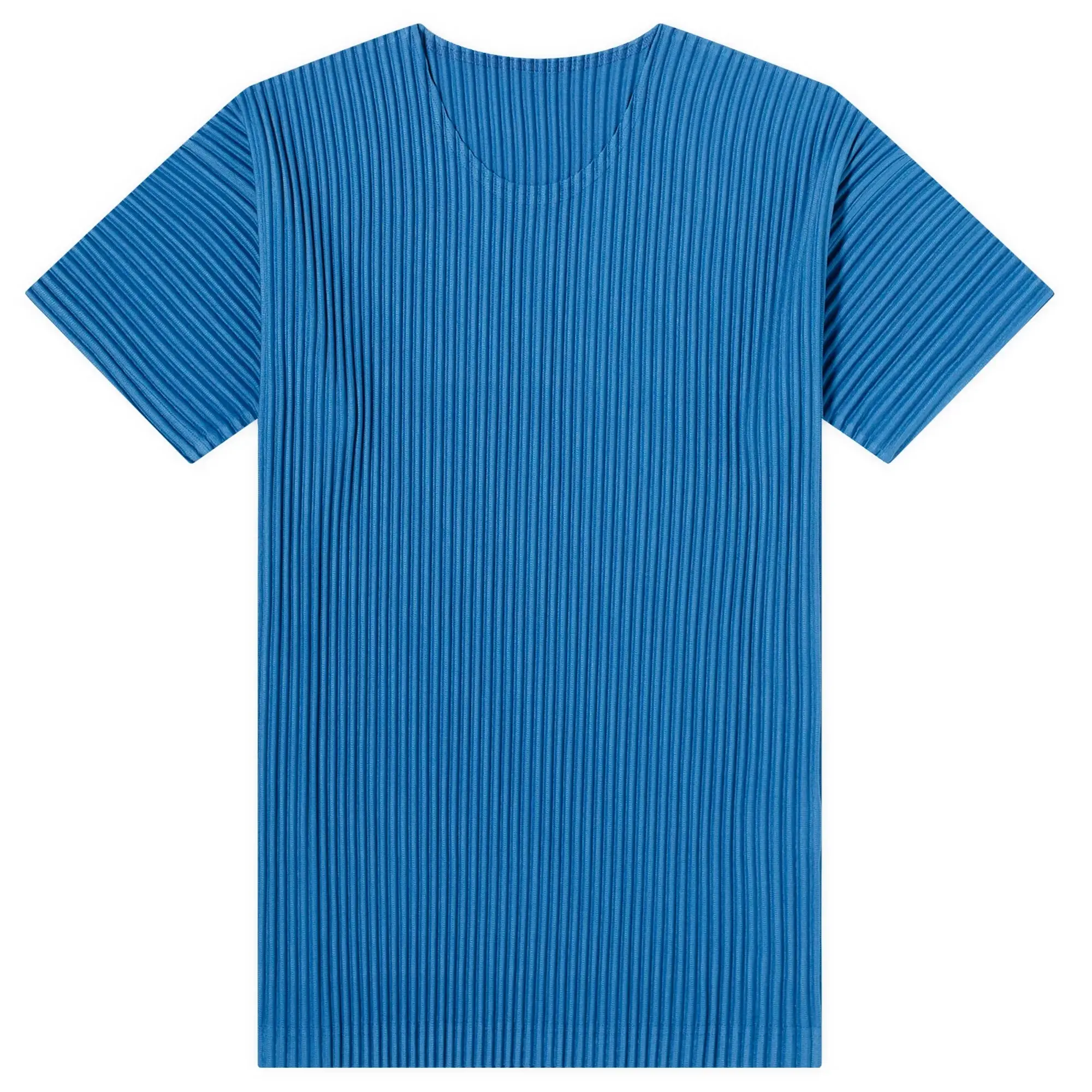 Homme Plissé Issey Miyake Men's Pleated T-Shirt Iron Blue