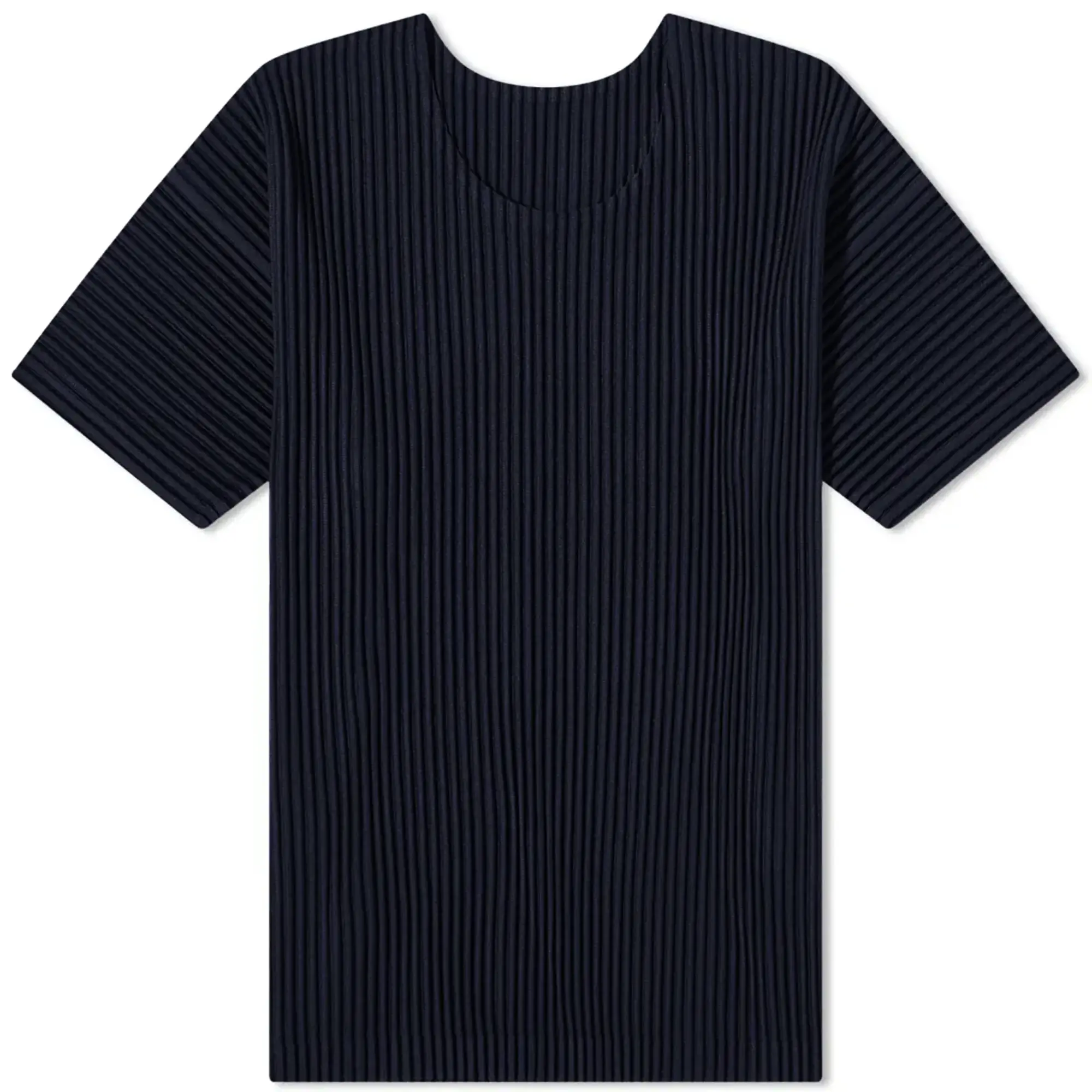 Homme Plissé Issey Miyake Men's Pleated T-Shirt Navy