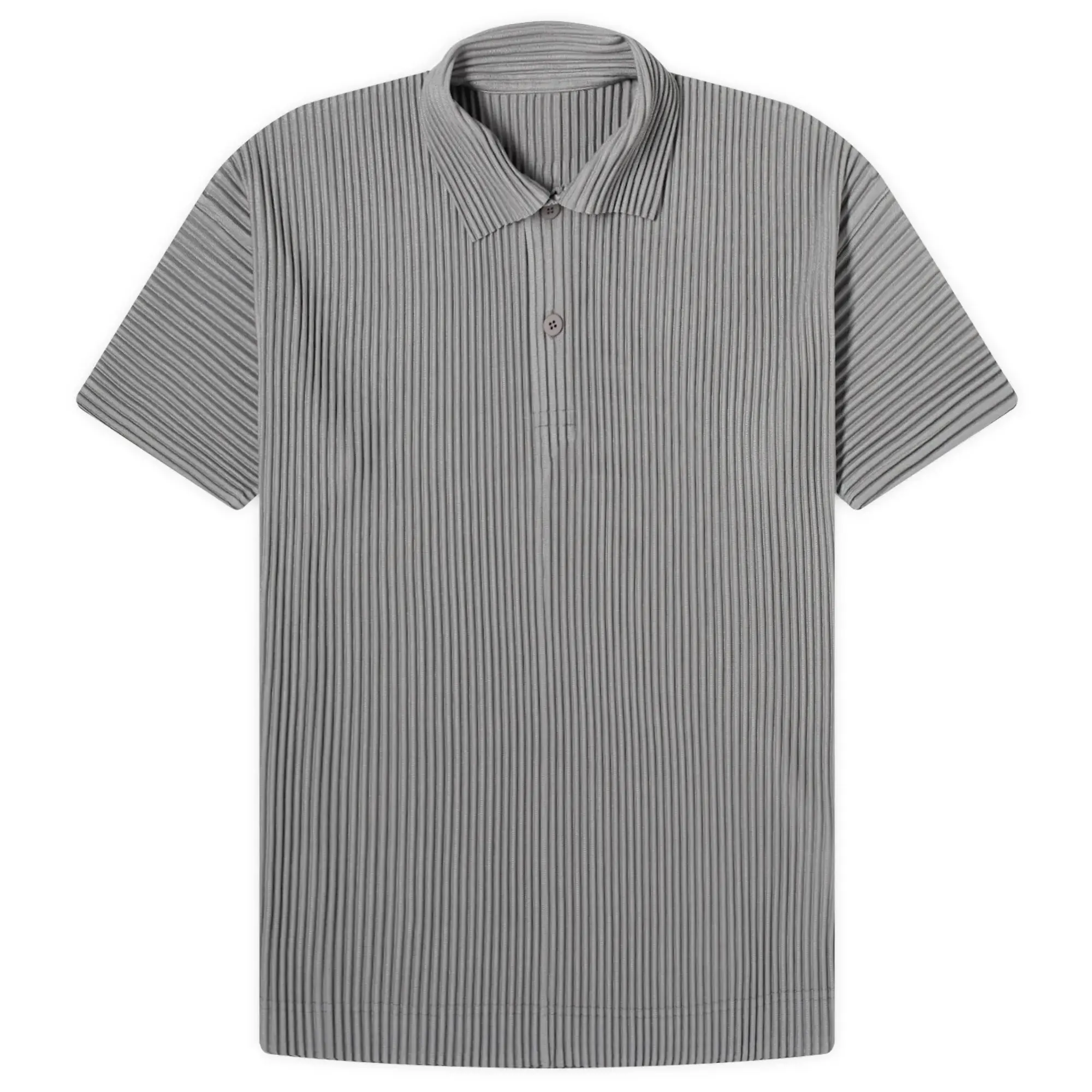 Homme Plissé Issey Miyake Men's Pleated Polo Warm Grey