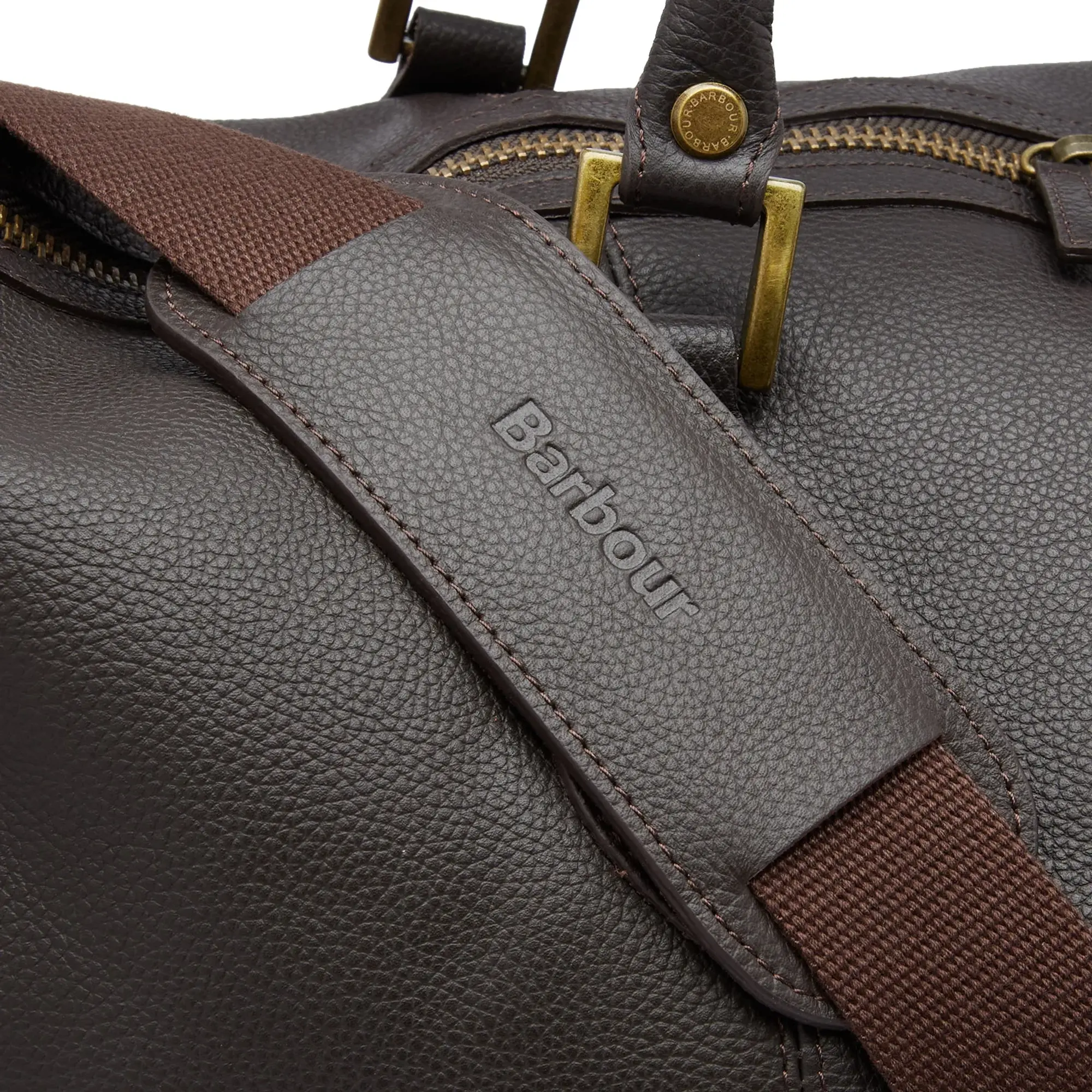 Barbour Men's Leather Medium Travel Explorer Chocolate