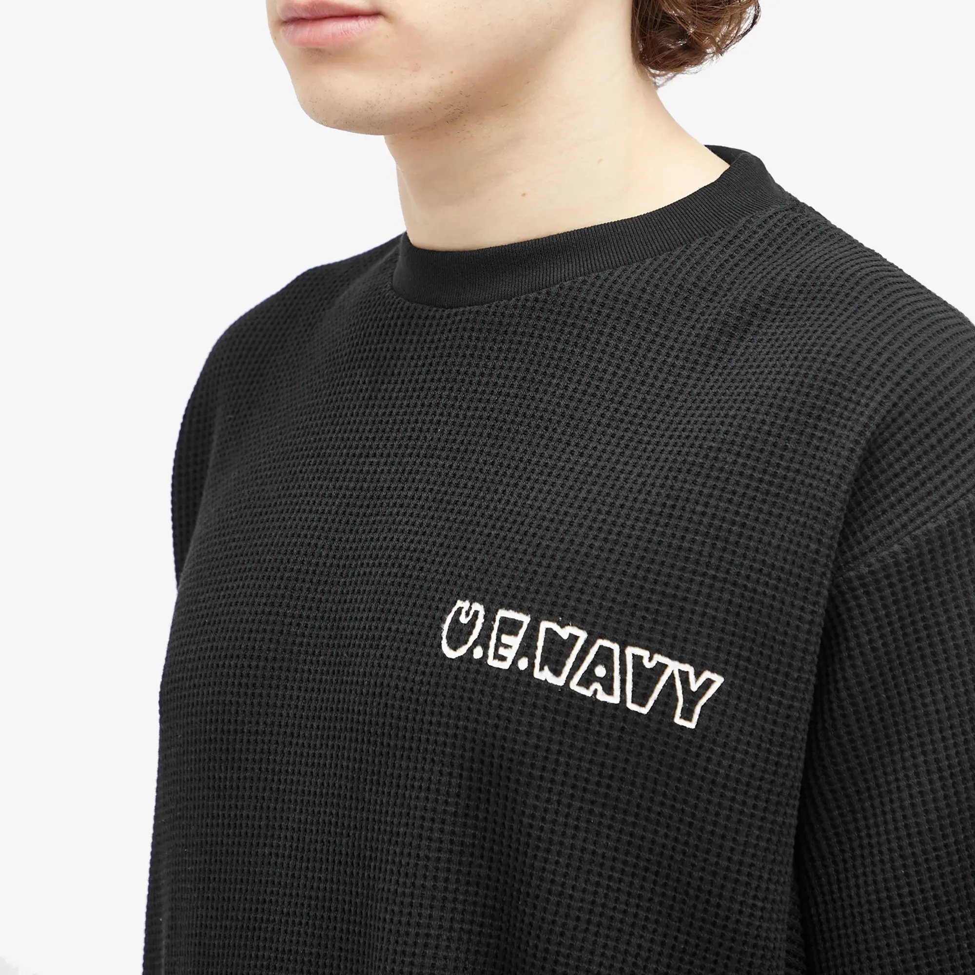 Uniform Experiment Men's UE Navy Waffle T-Shirt Black