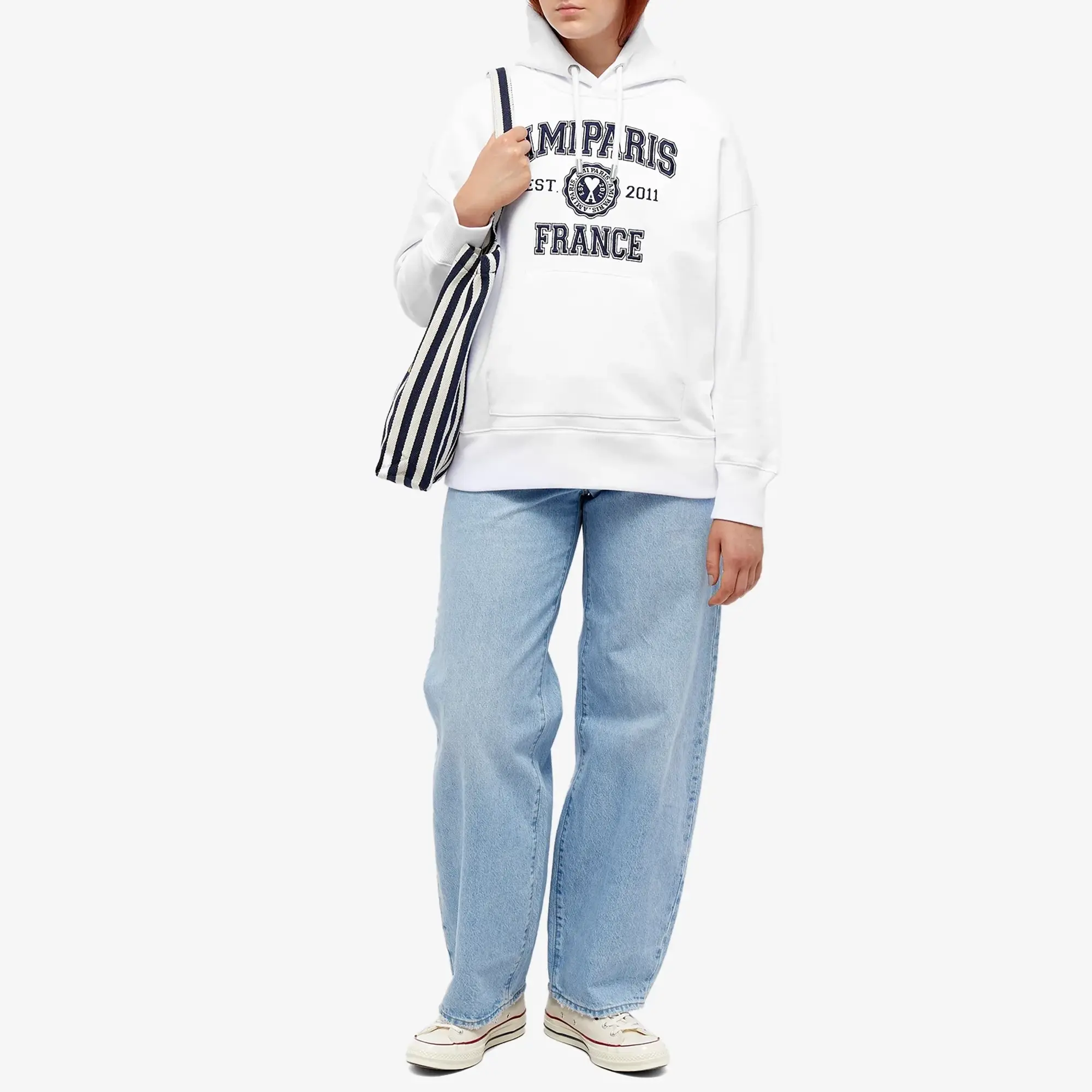 Ami Paris Hoodie Men Hoodies White