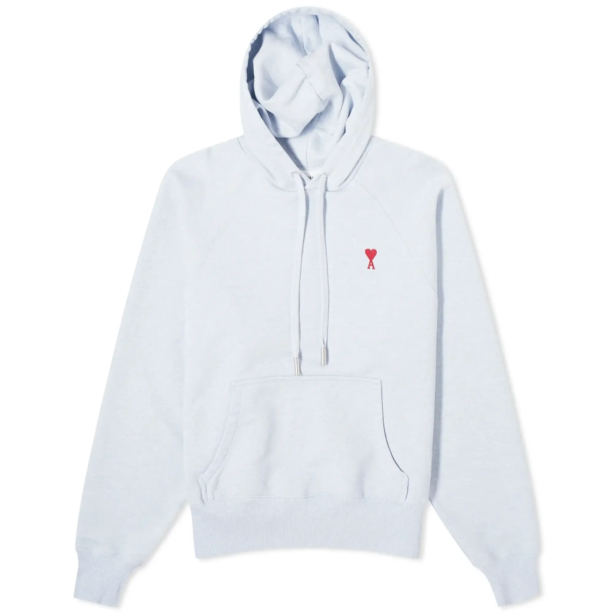 AMI Paris Women's Red Small Ami De Coeur Hoodie Heather Cashmere Blue
