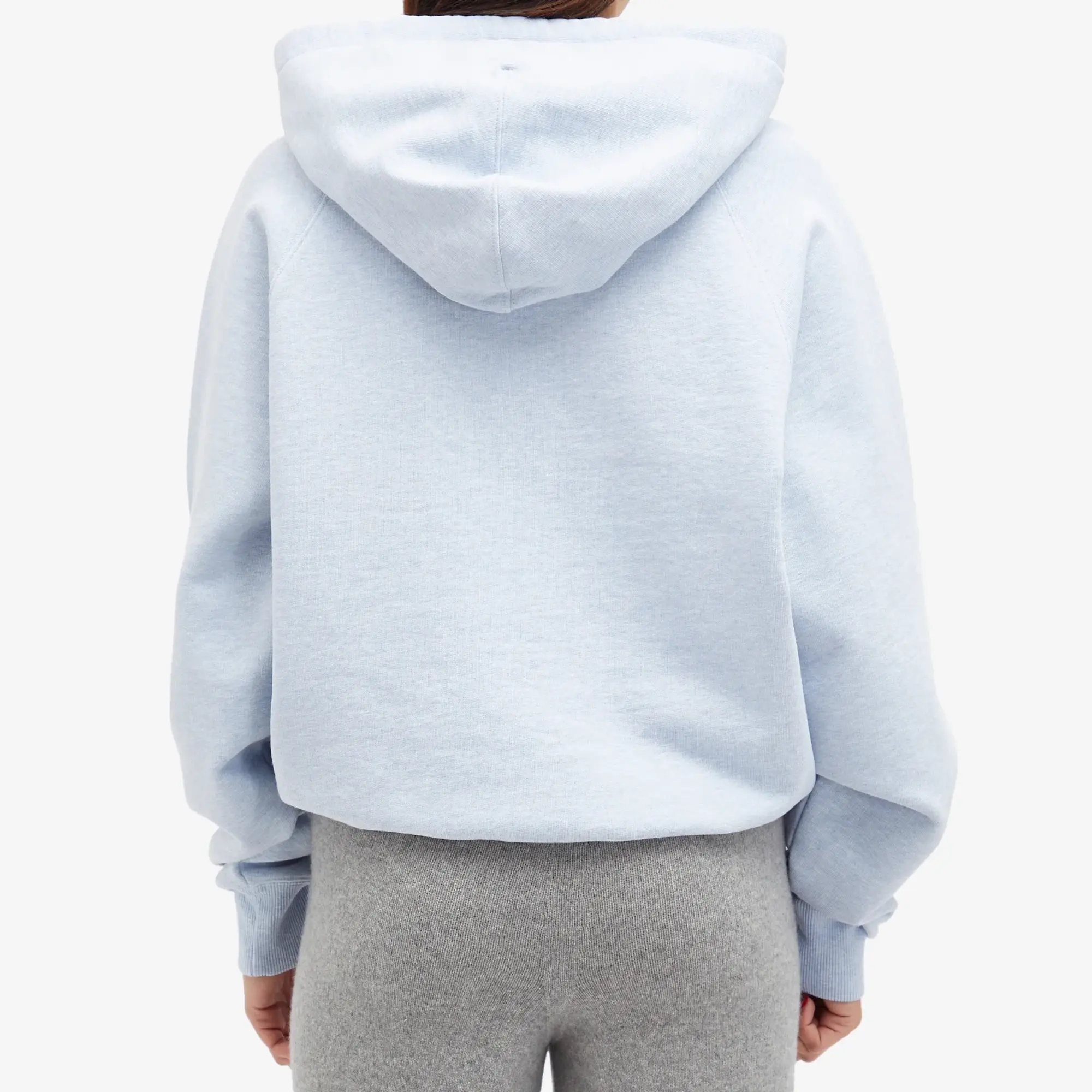 AMI Paris Women's Red Small Ami De Coeur Hoodie Heather Cashmere Blue