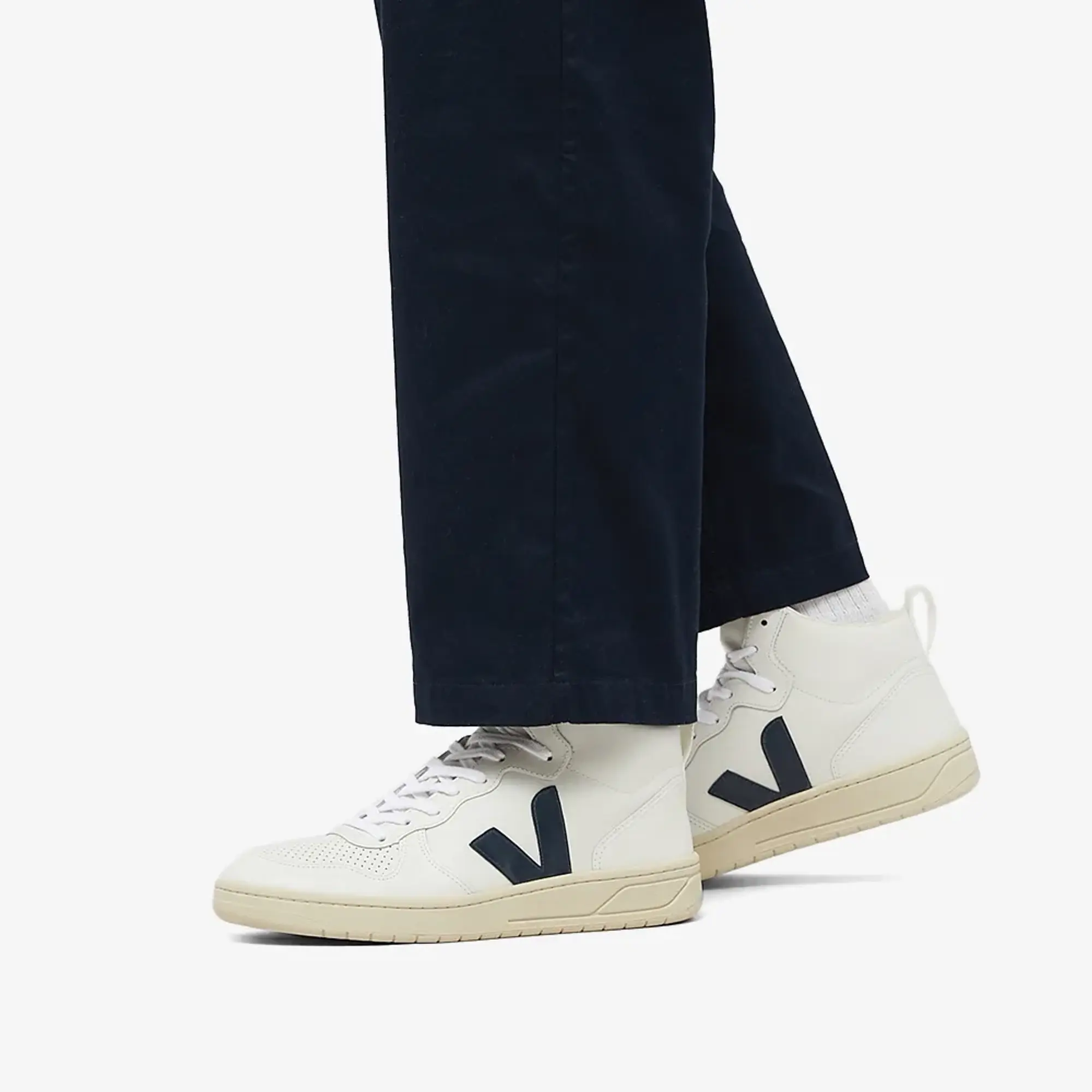 Veja Men's V-15 High Top Sneaker Extra White/Nautico