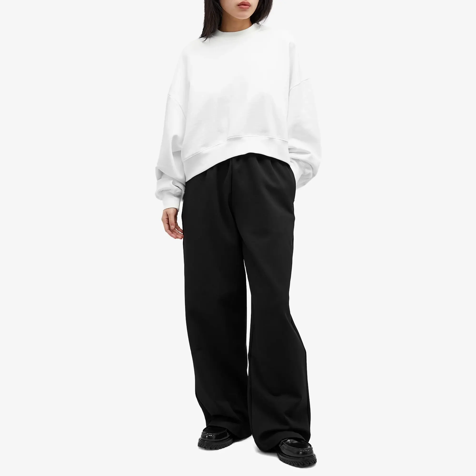 WARDROBE.NYC Women's x Hailey Bieber Crew Neck Sweat Track Top Off White