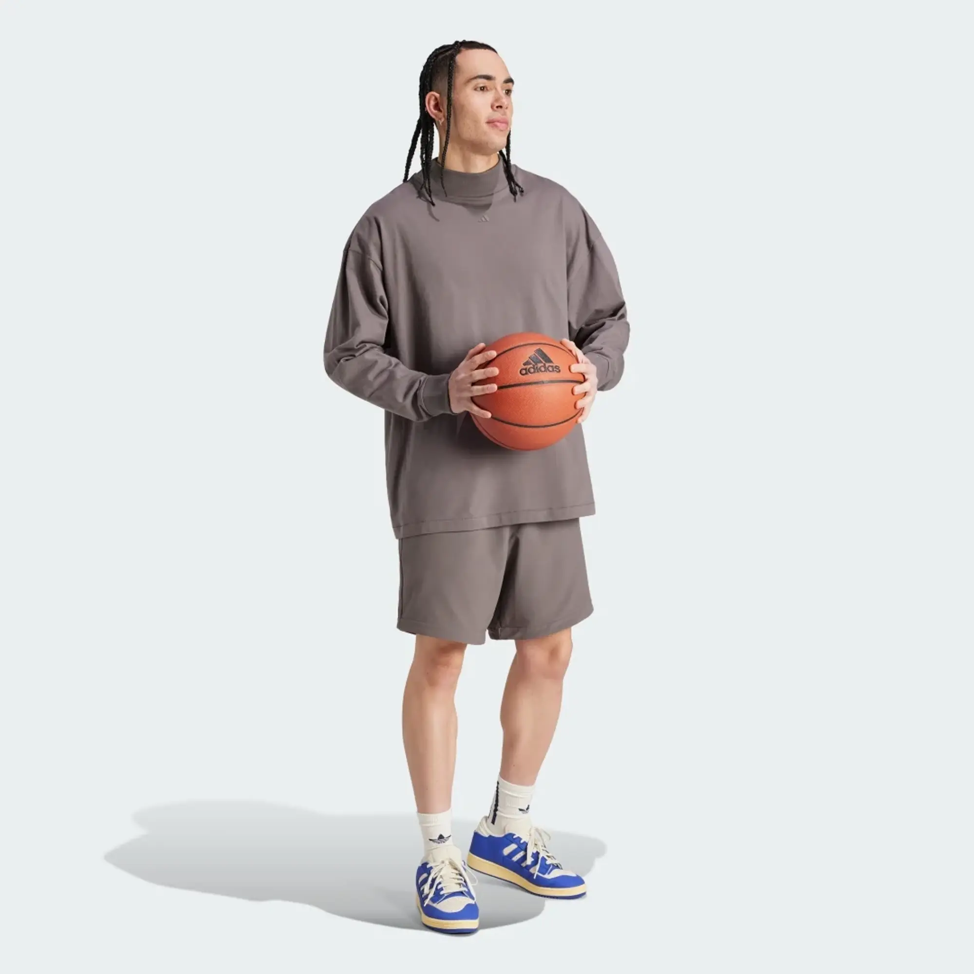 Adidas Men's One Basketball Long Sleeve Tee Charcoal