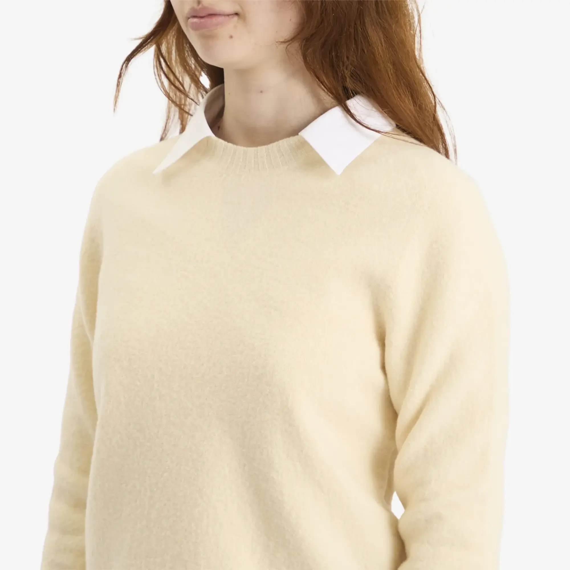 Jil Sander Women's Long Sleeve Knitted Sweater Natural