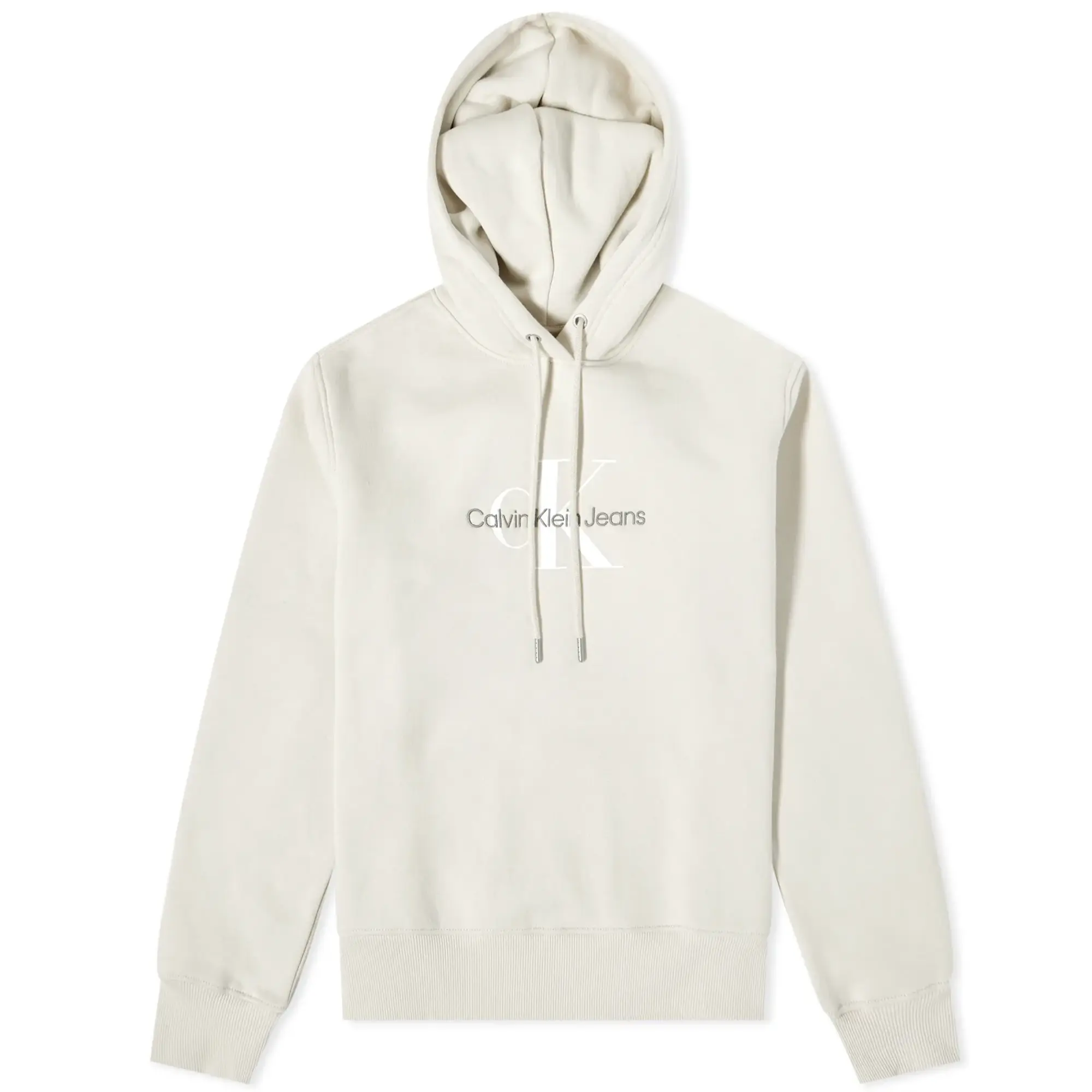 Calvin Klein Women's Archival Monologo Hoodie Eggshell