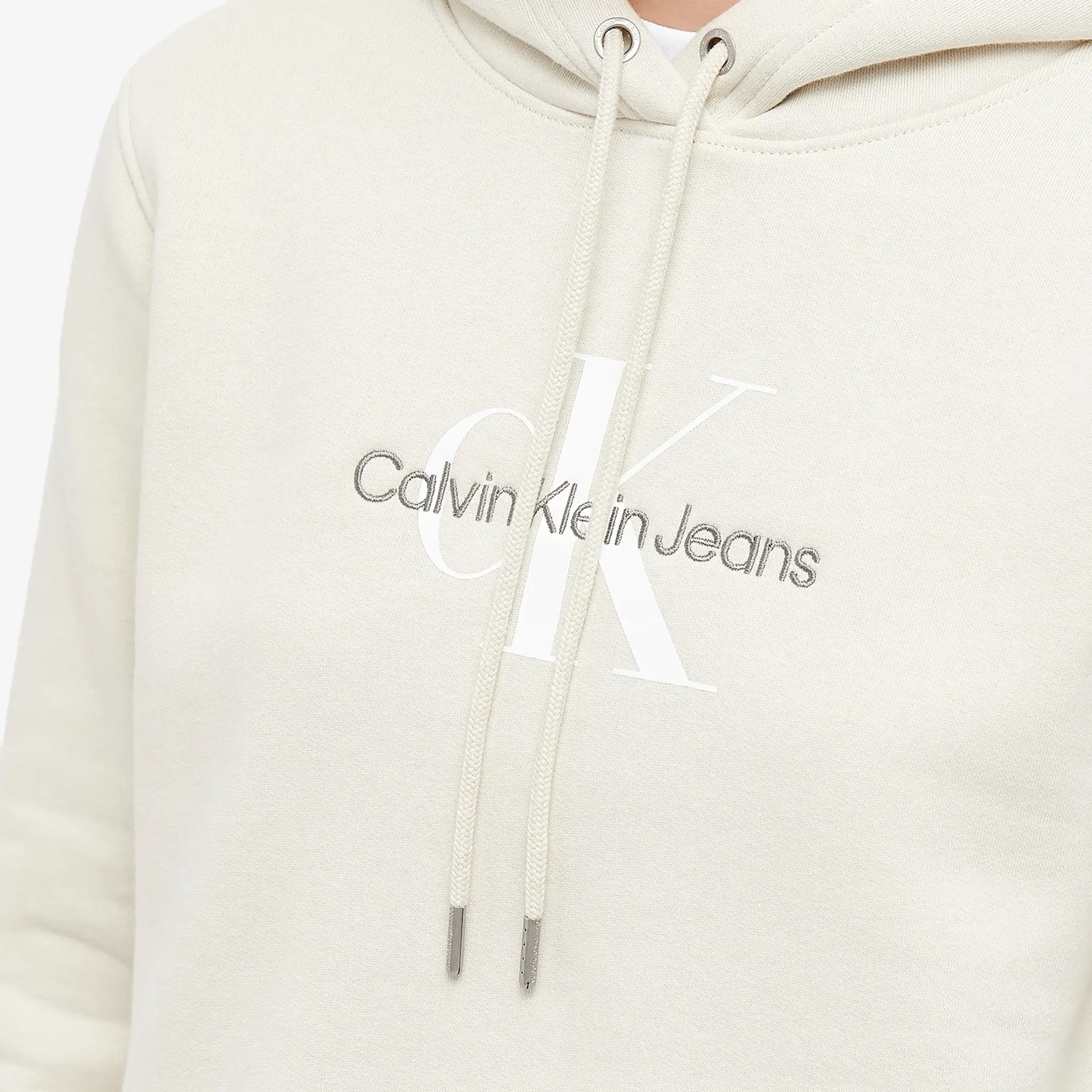 Calvin Klein Women's Archival Monologo Hoodie Eggshell