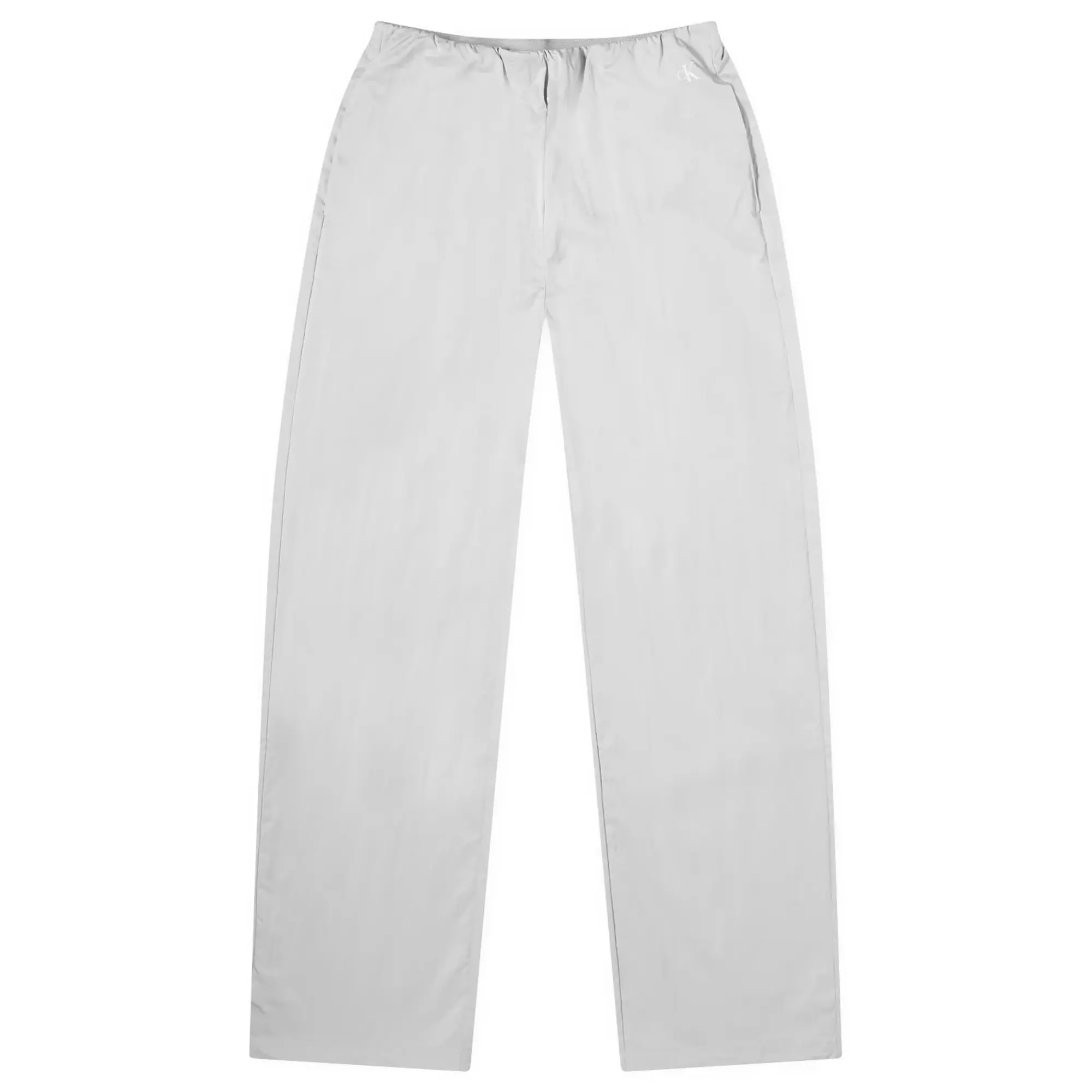 Calvin Klein Jeans soft crinkle parachute trouser in white-Grey
