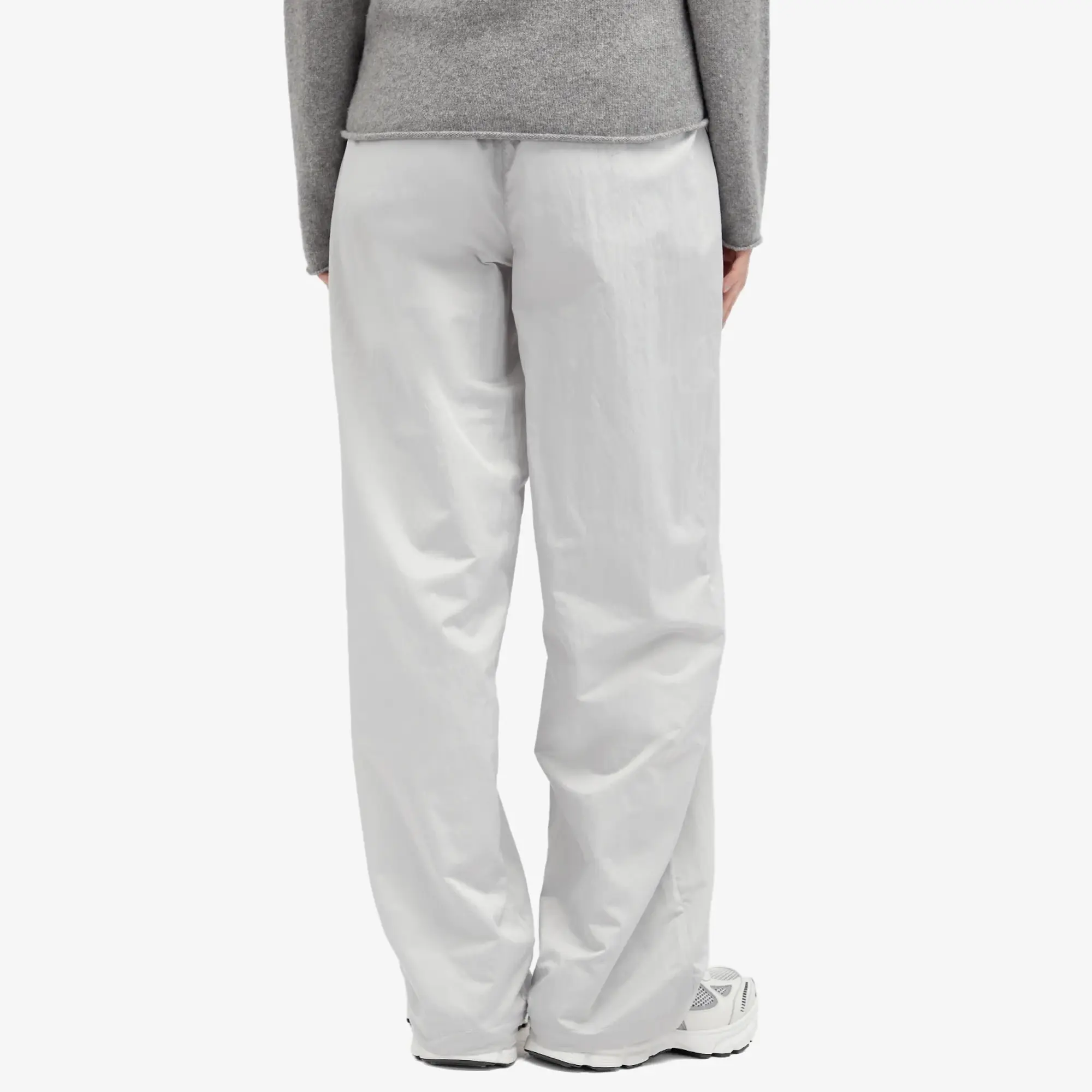 Calvin Klein Jeans soft crinkle parachute trouser in white-Grey