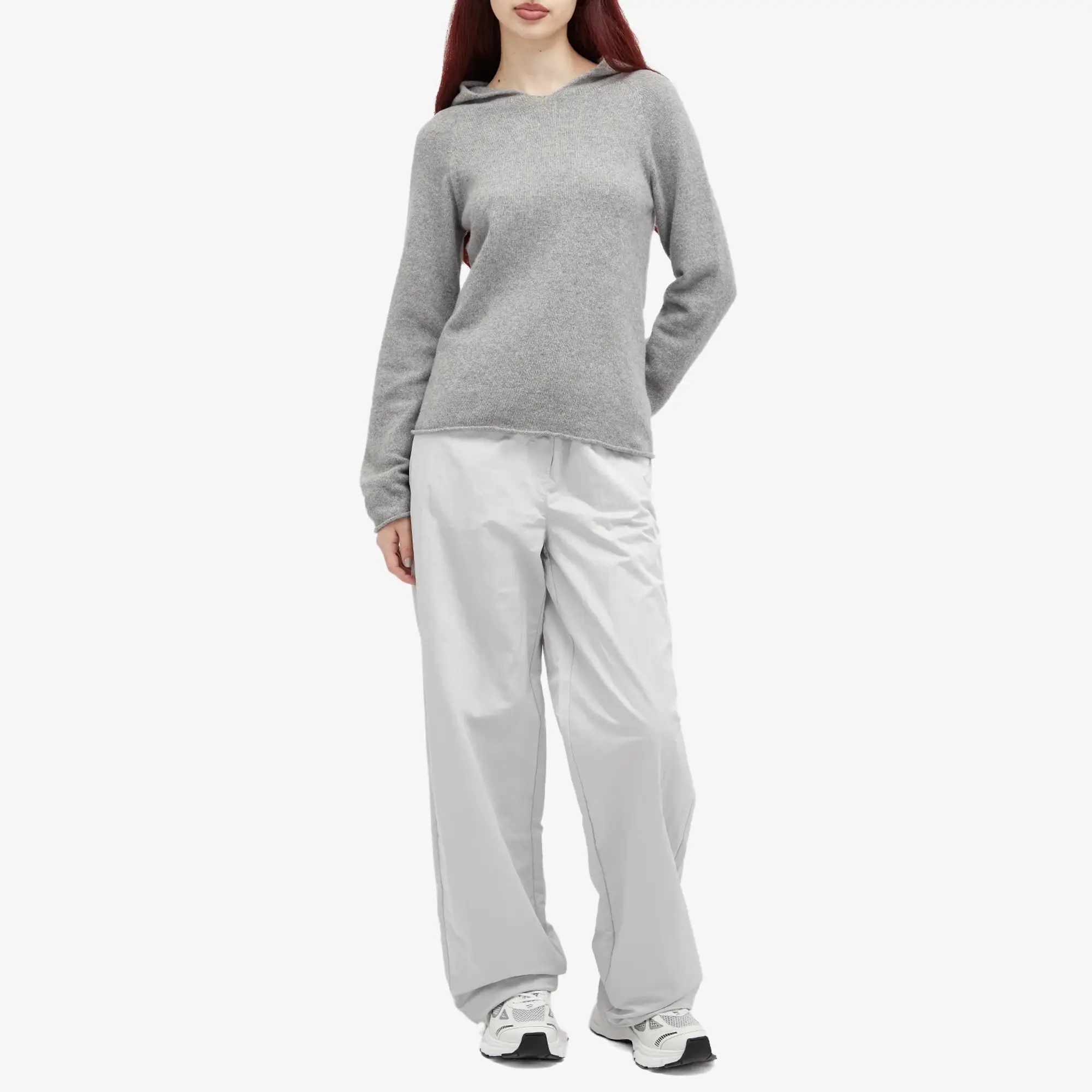 Calvin Klein Jeans soft crinkle parachute trouser in white-Grey