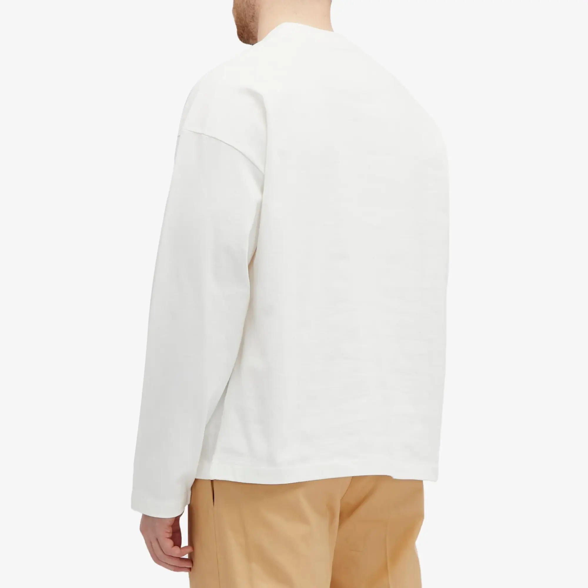 Jil Sander Men's Long Sleeve Logo T-Shirt Porcelain