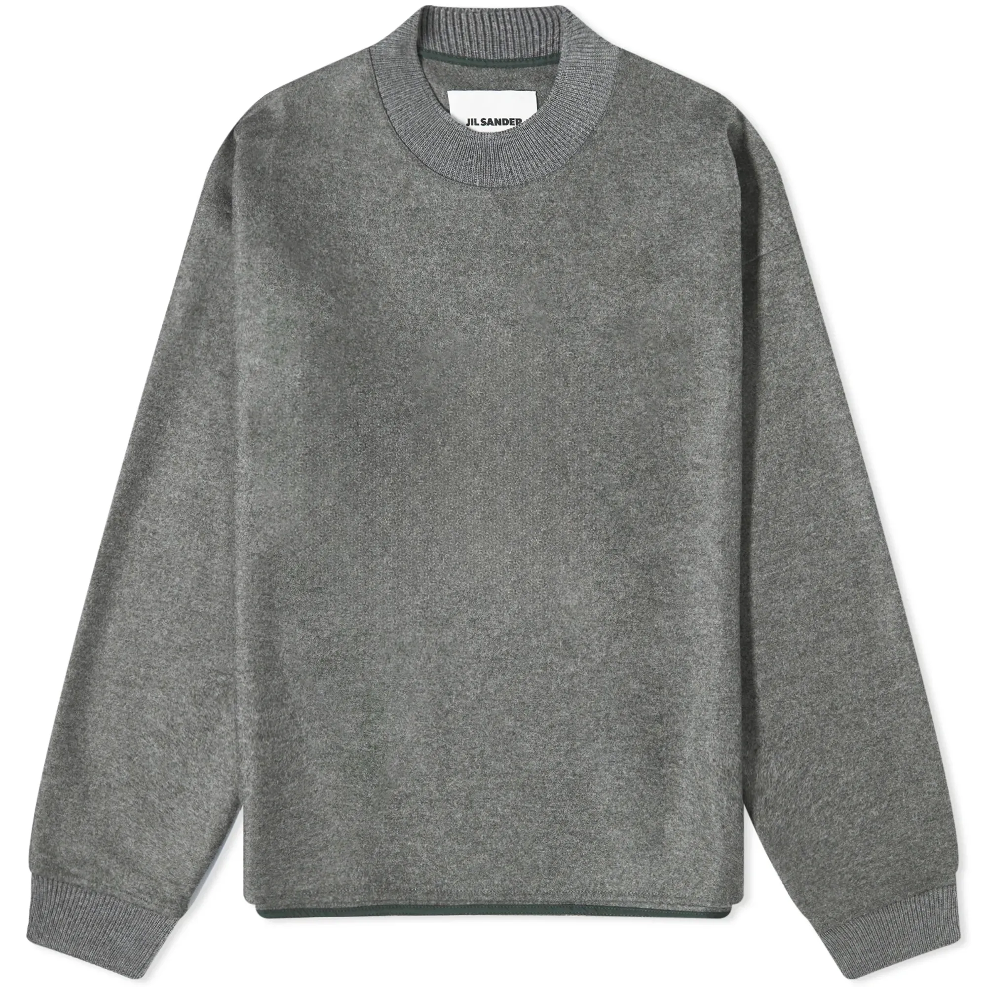 JIL SANDER MELTON WOOL CREW SWEAT Melton wool jumper
